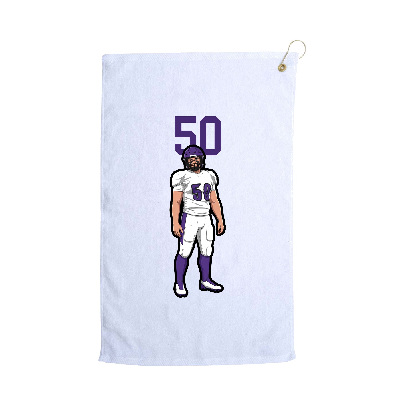 Golf Towel — Number Top in White