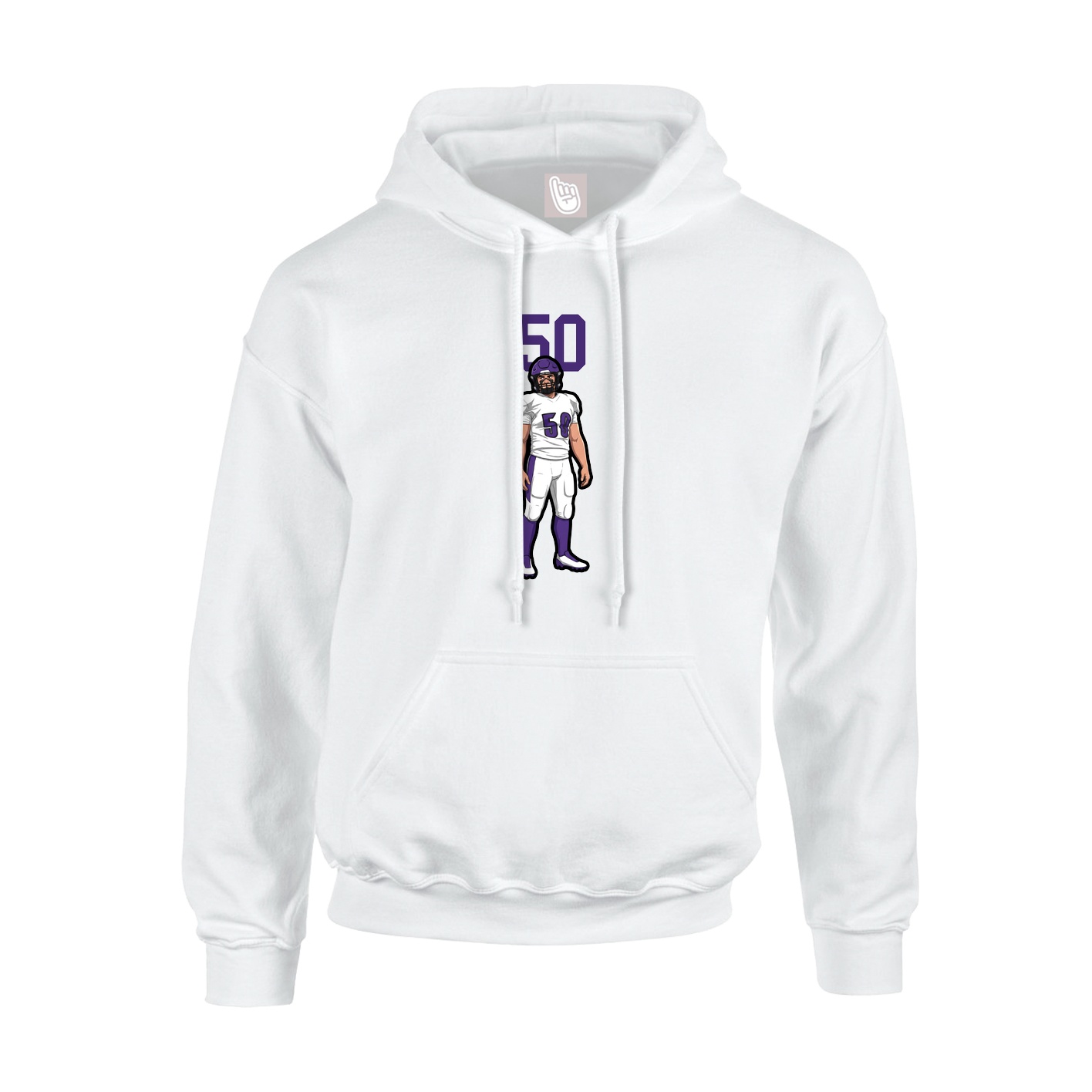Hoodie — Number Top in White