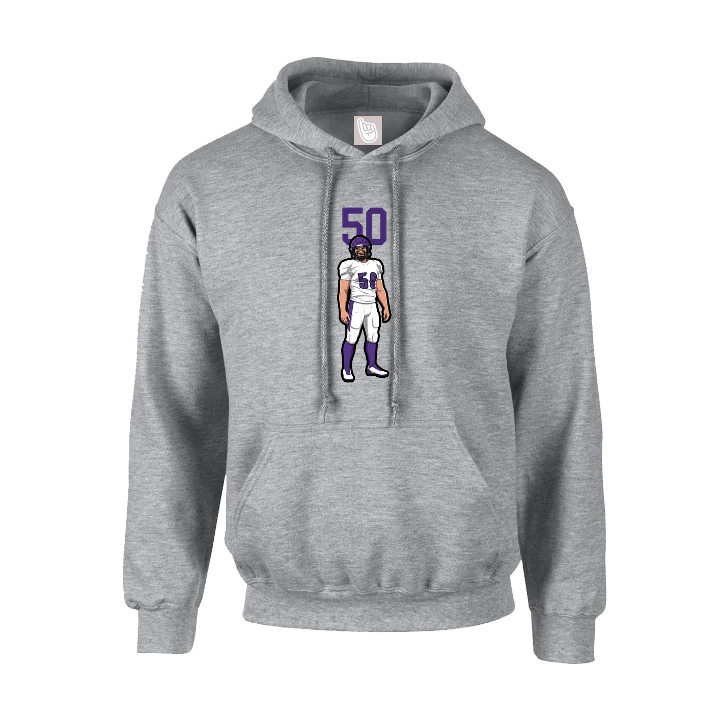 Youth Hoodie — Number Top in Grey