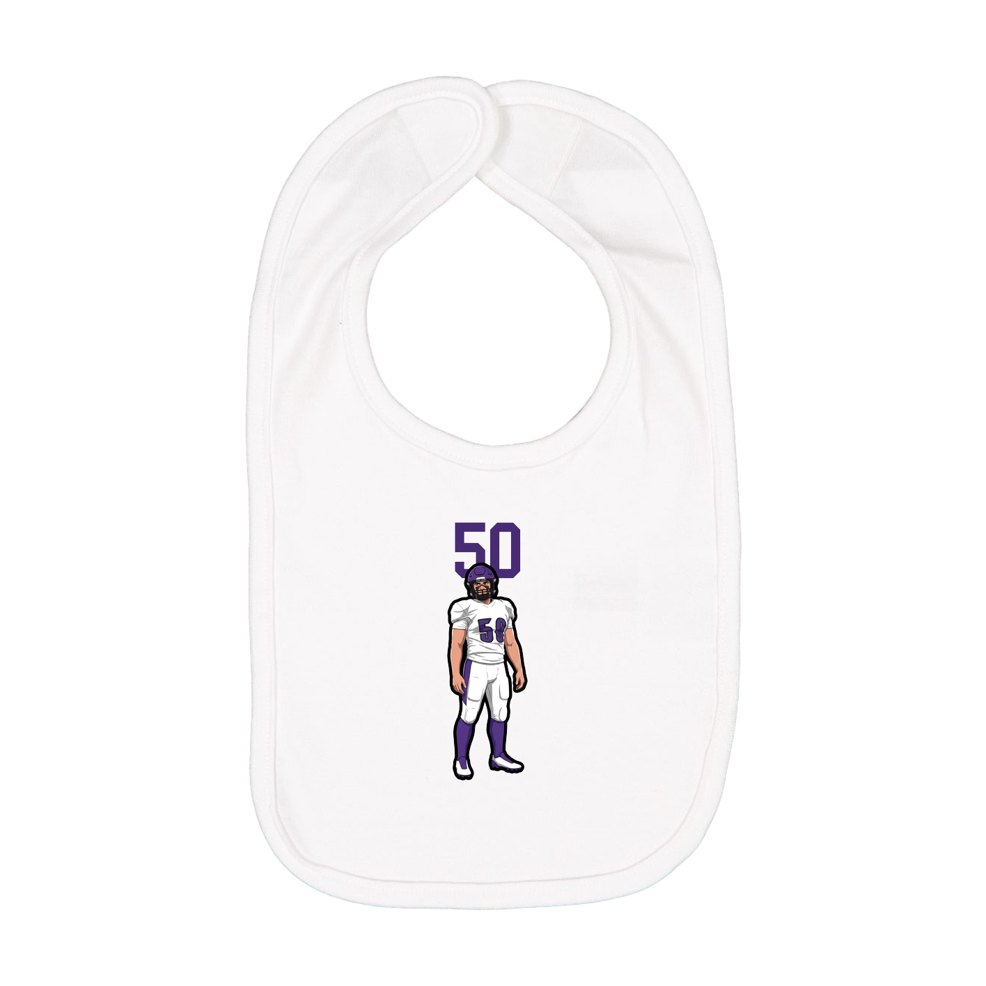 Infant Bib — Number Top in White