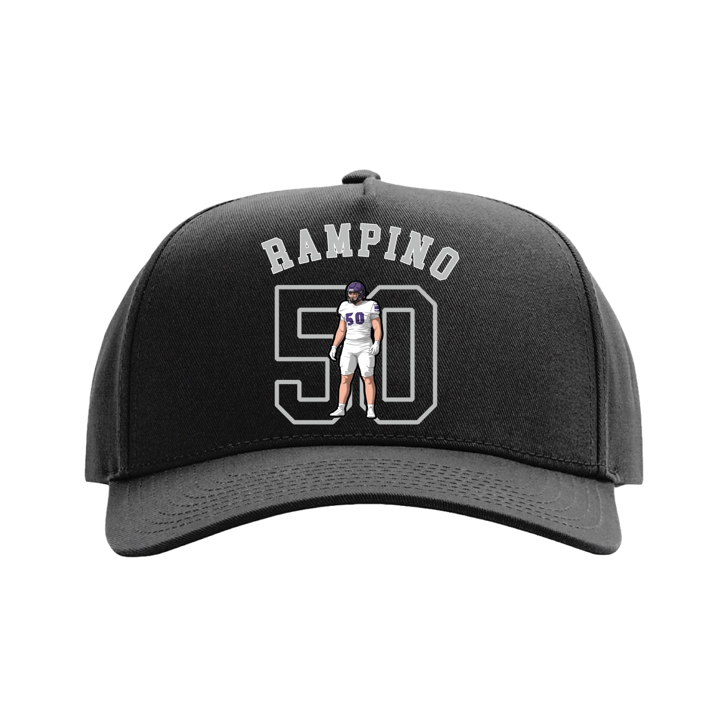Full Fabric Five-Panel Champ Cap — Shirsey Arch in Black