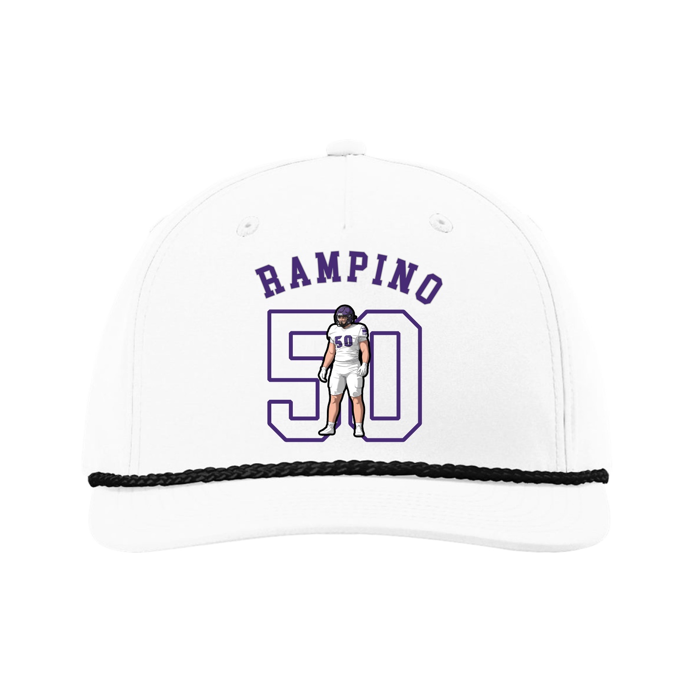 Five-Panel Classic Rope Cap — Shirsey Arch in White