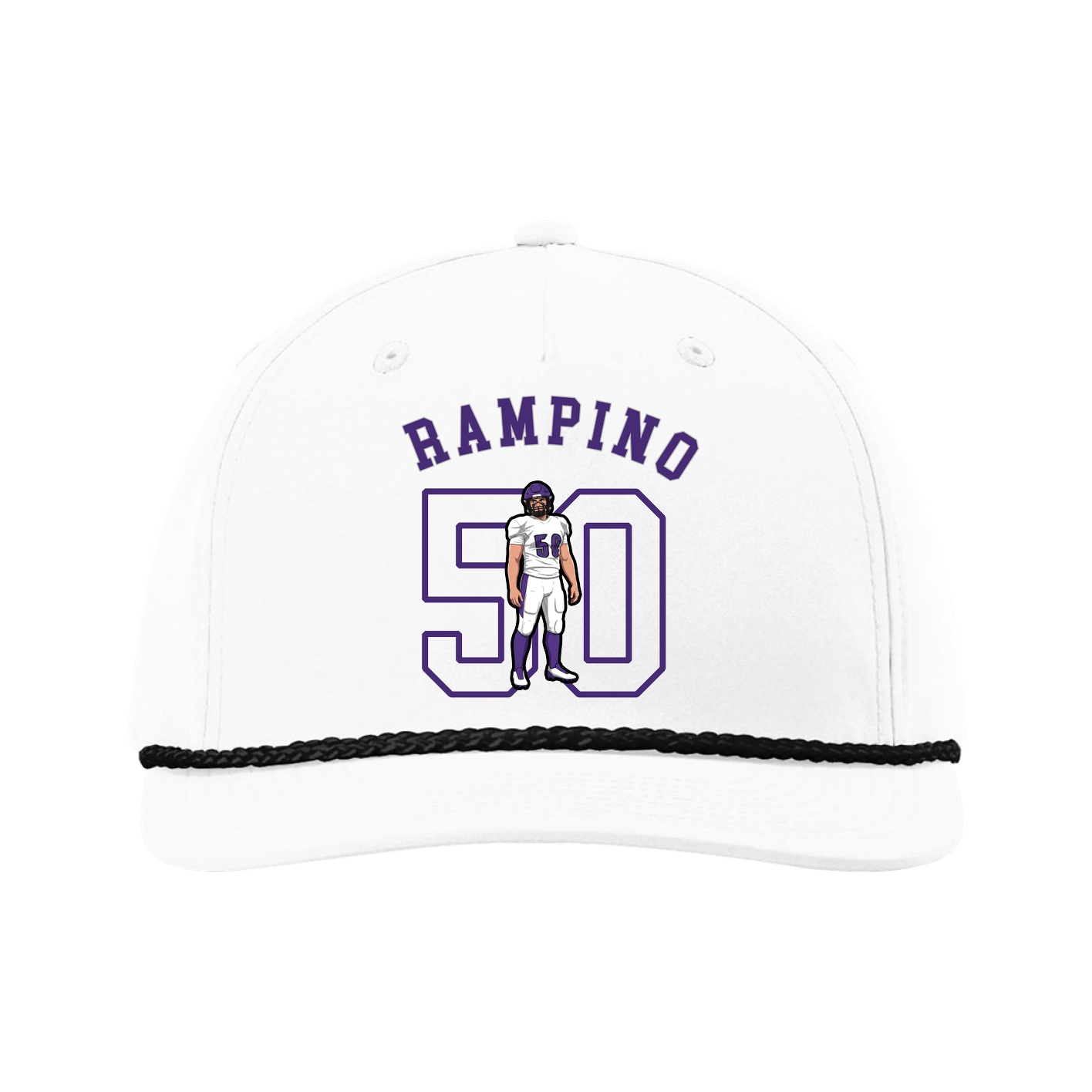 Five-Panel Classic Rope Cap — Shirsey Arch in White