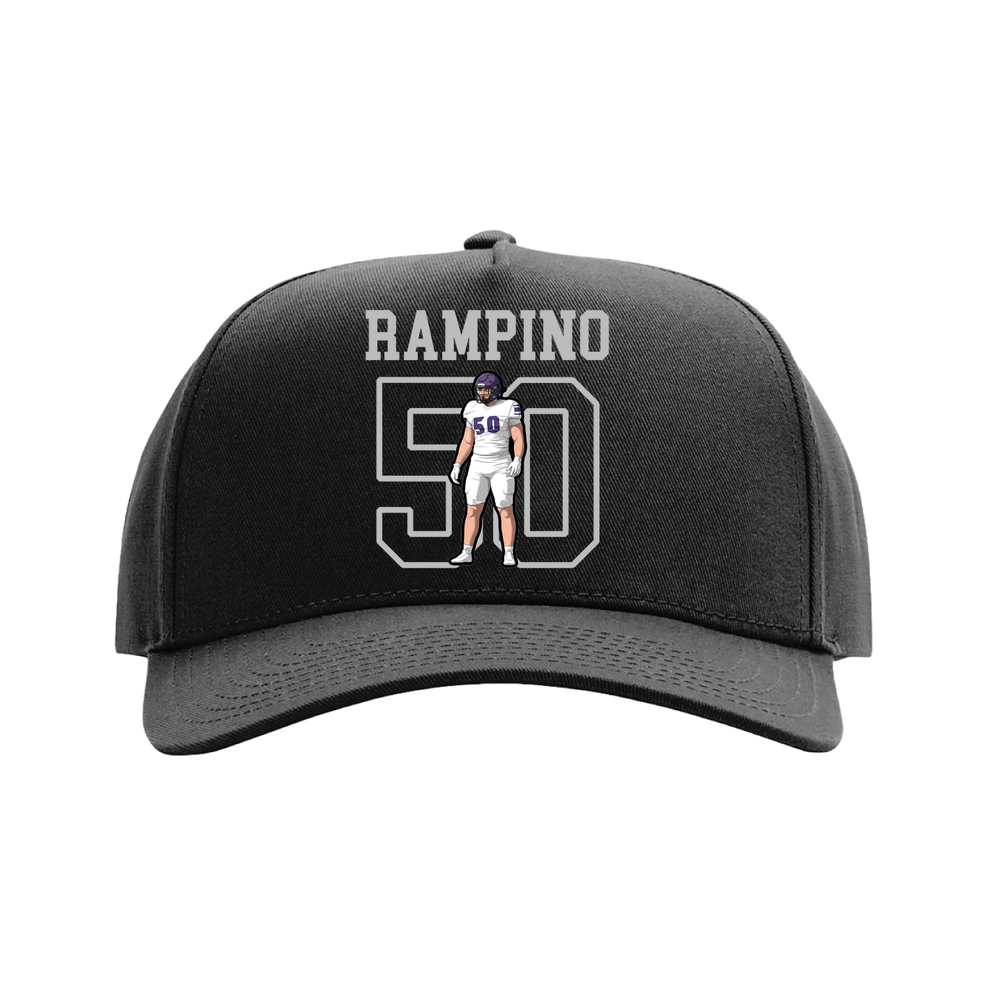 Full Fabric Five-Panel Champ Cap — Shirsey in Black