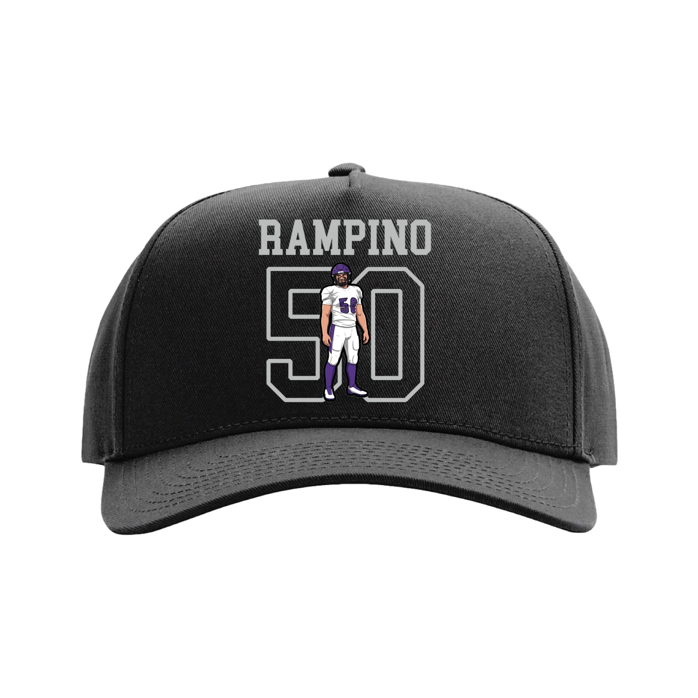 Full Fabric Five-Panel Champ Cap — Shirsey in Black