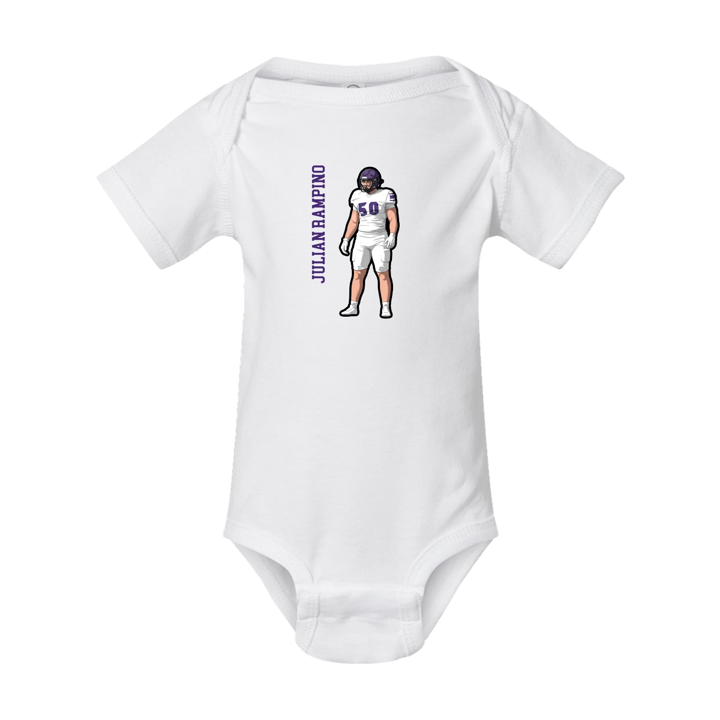 Baby Onesie — Name Vertical in White