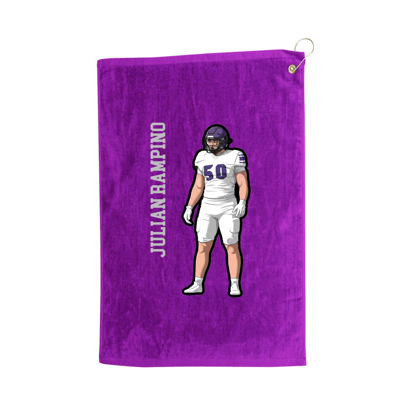 Golf Towel — Name Vertical in Purple
