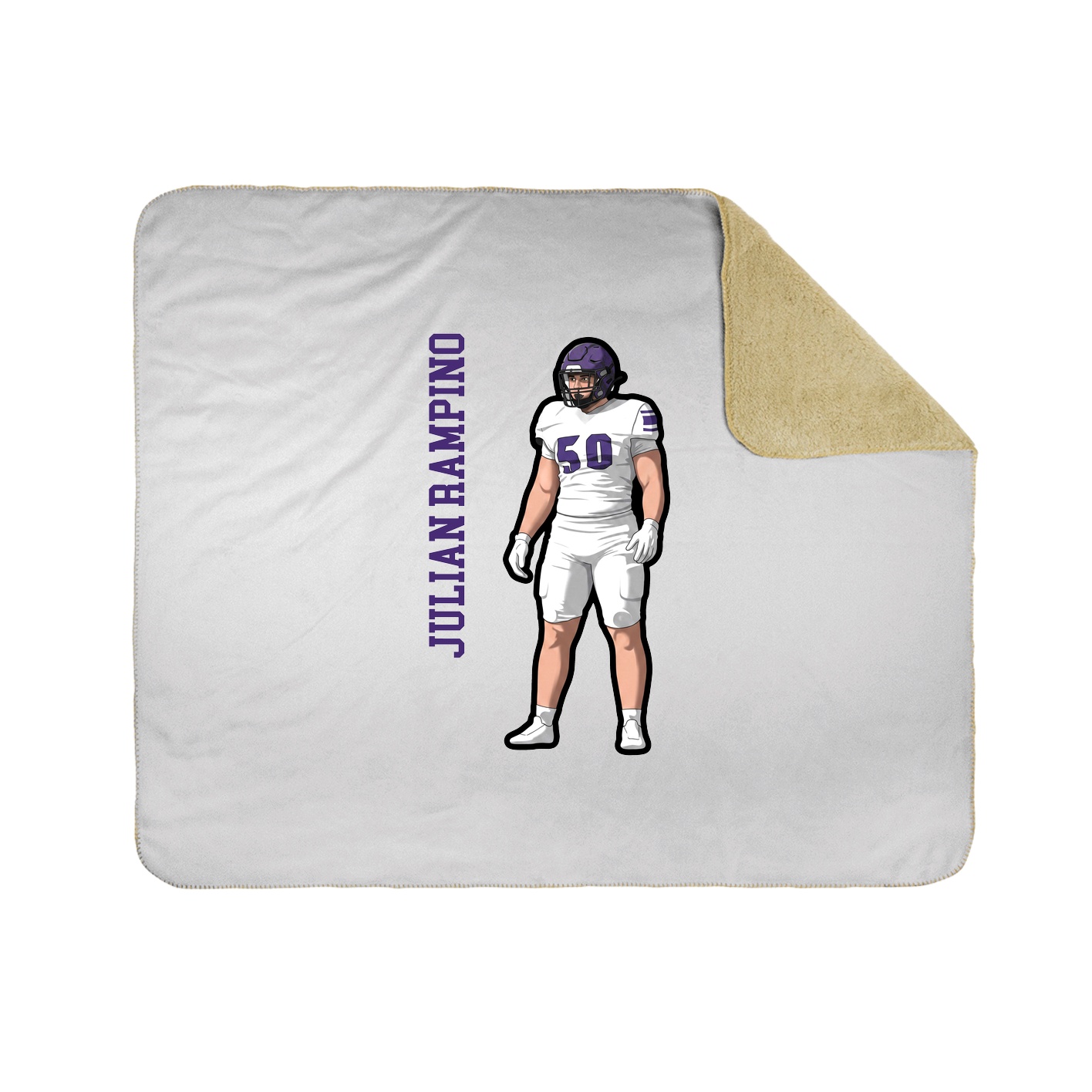 Throw Blanket — Name Vertical in White