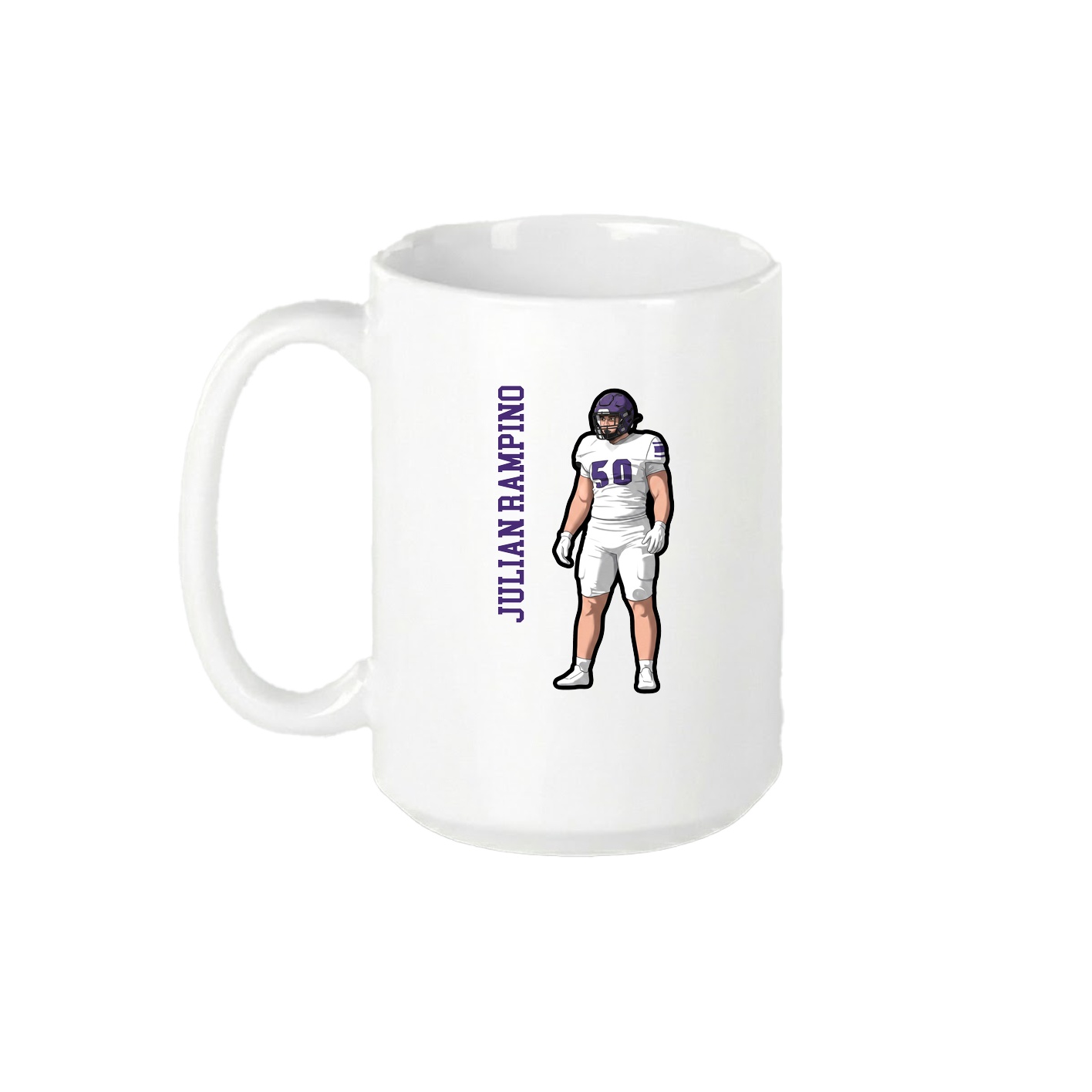 15oz Coffee Mug — Name Vertical in White