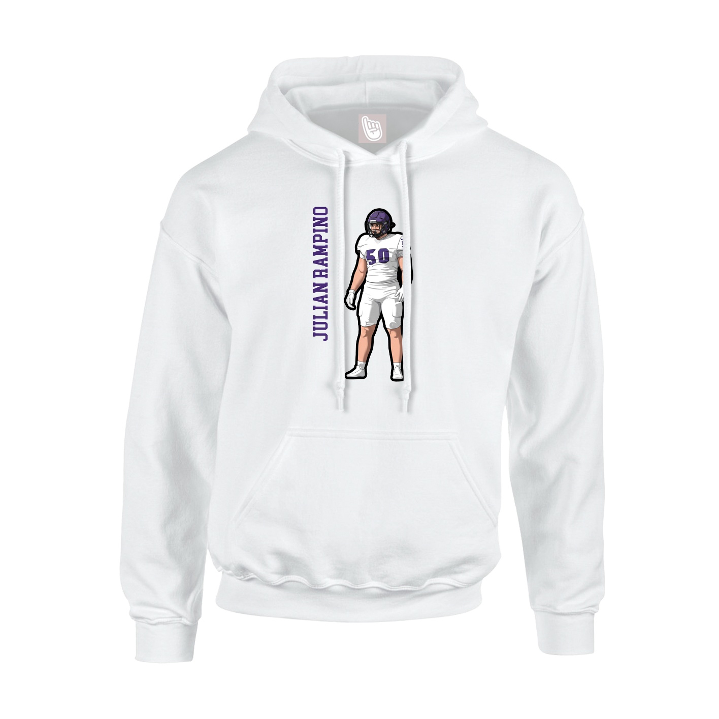 Hoodie — Name Vertical in White
