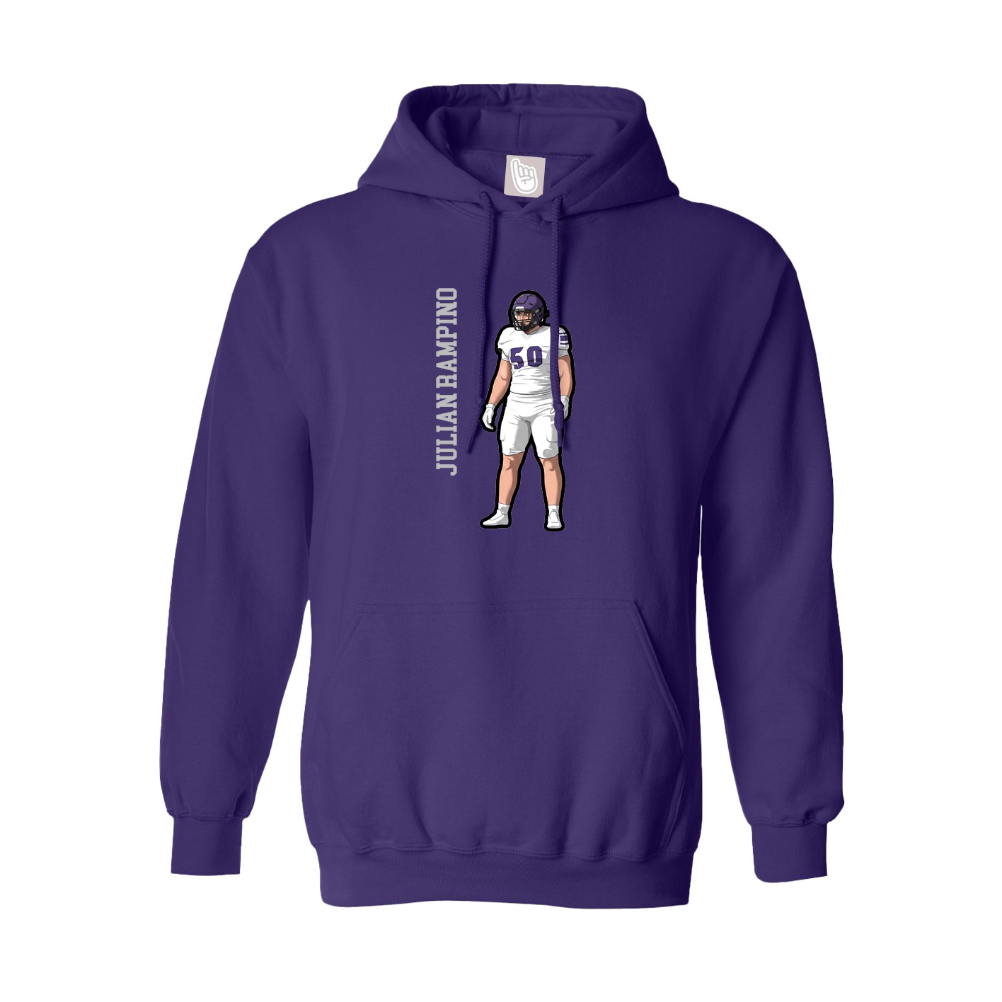 Youth Hoodie — Name Vertical in Purple