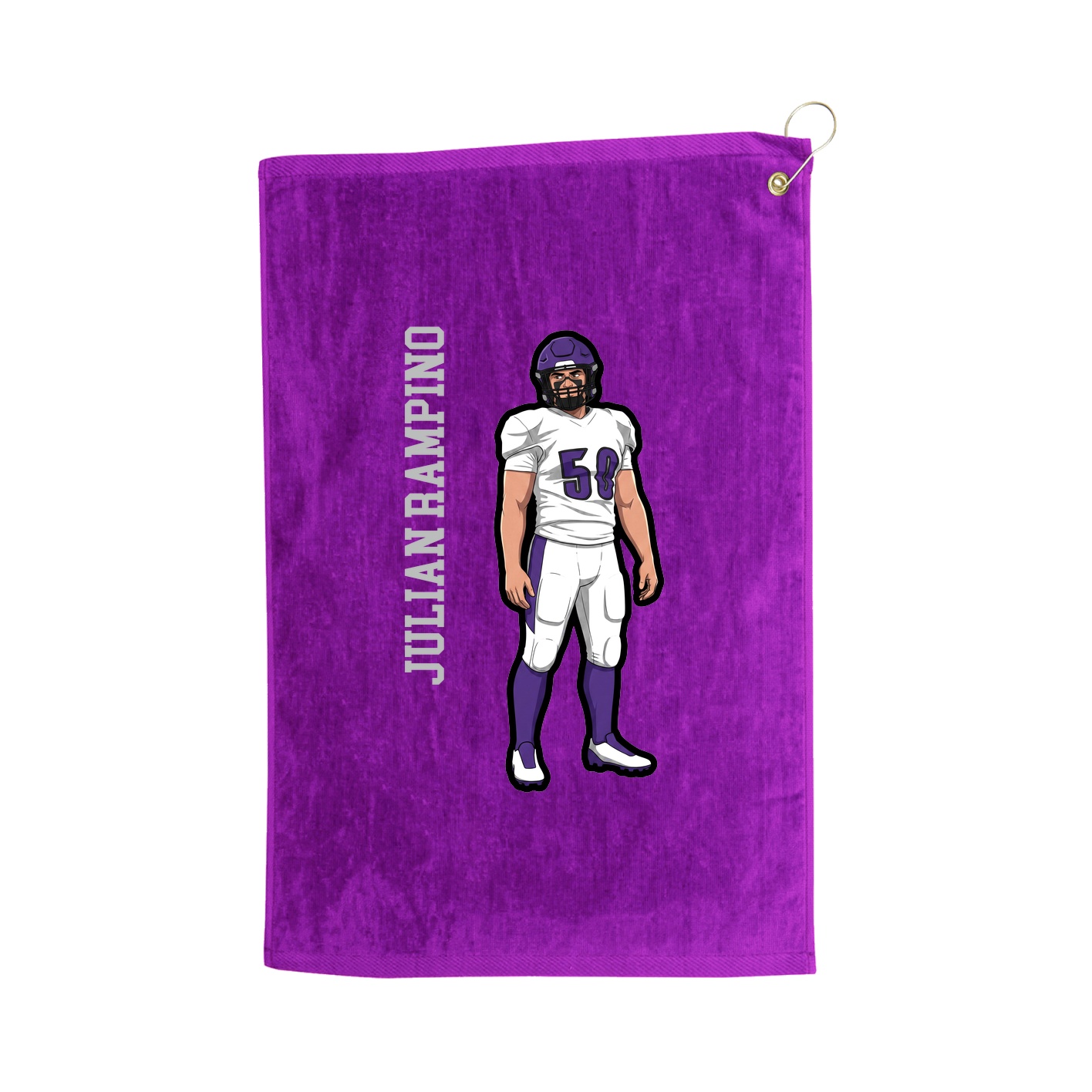 Golf Towel — Name Vertical in Purple