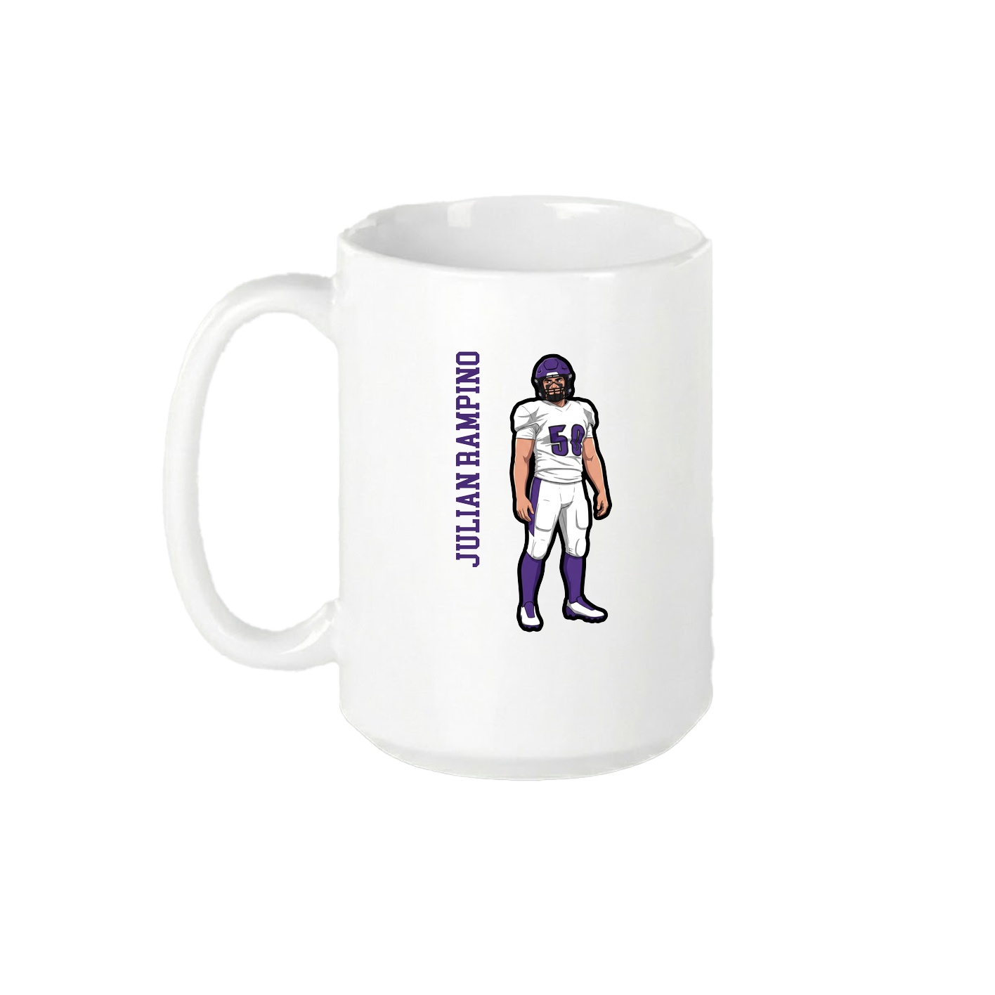 15oz Coffee Mug — Name Vertical in White