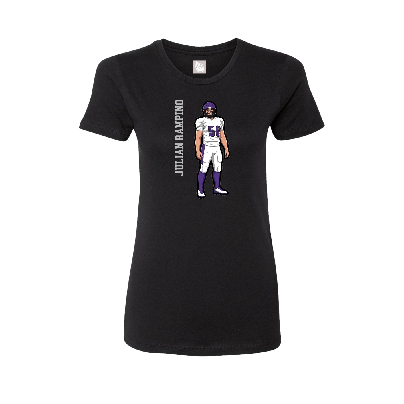 Fitted Women's Tee — Name Vertical in Black