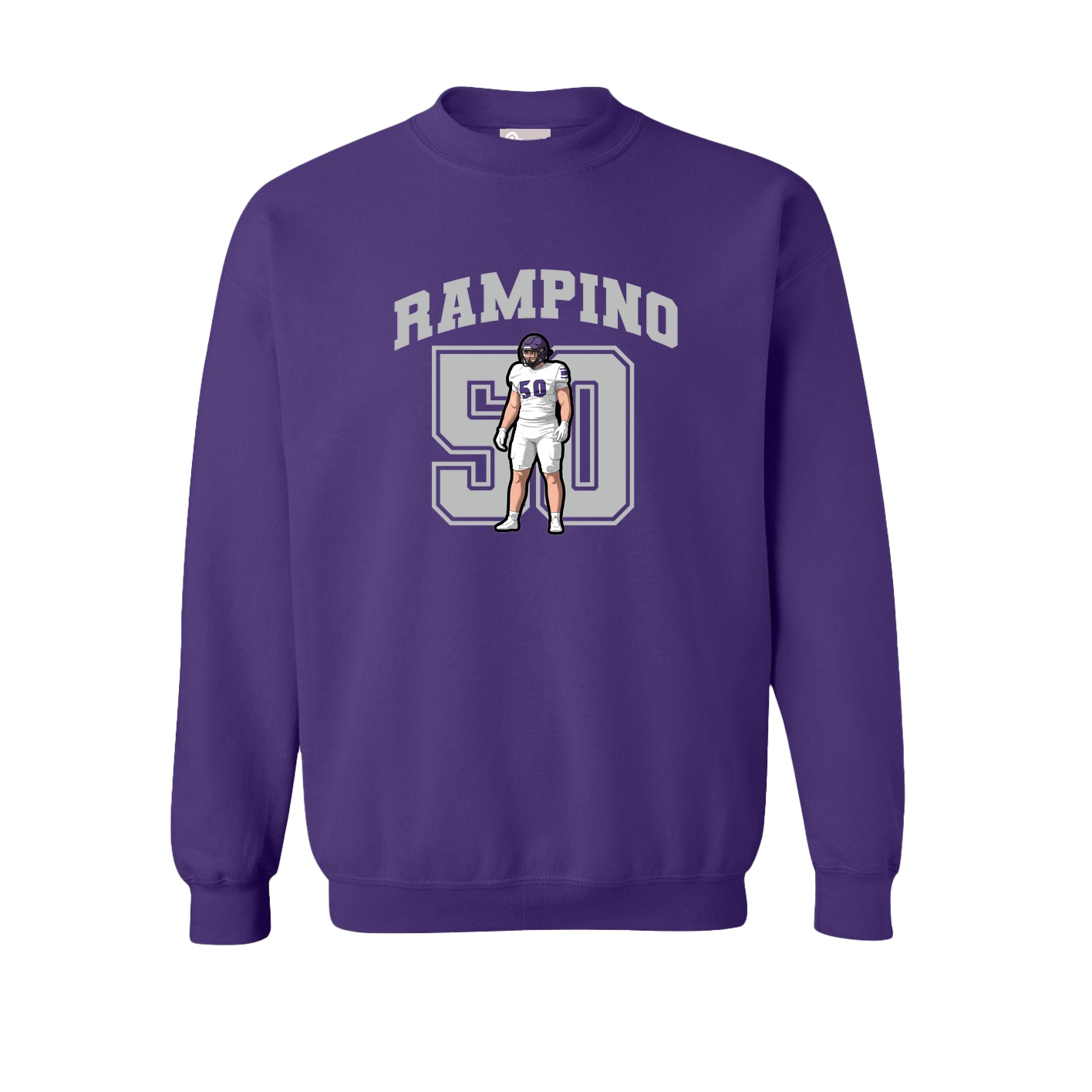 Fleece Crew — Number in Purple