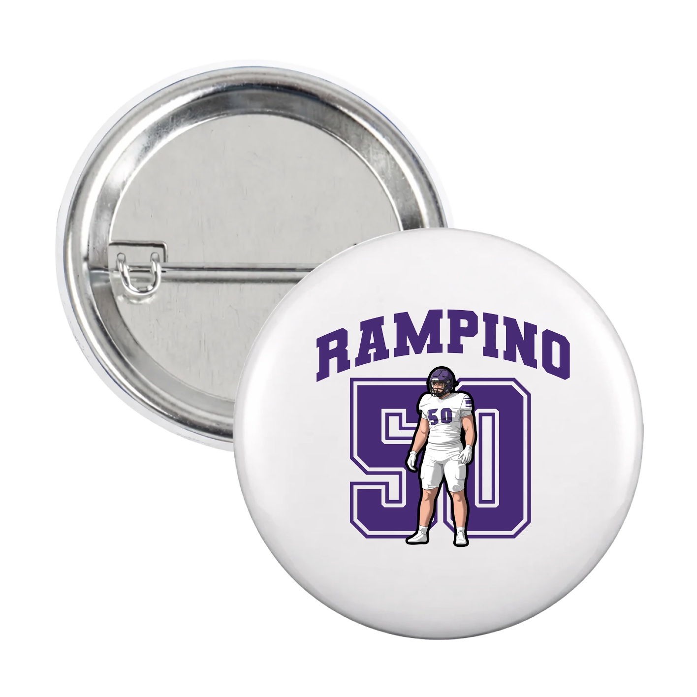 Game Day Button — Number in White