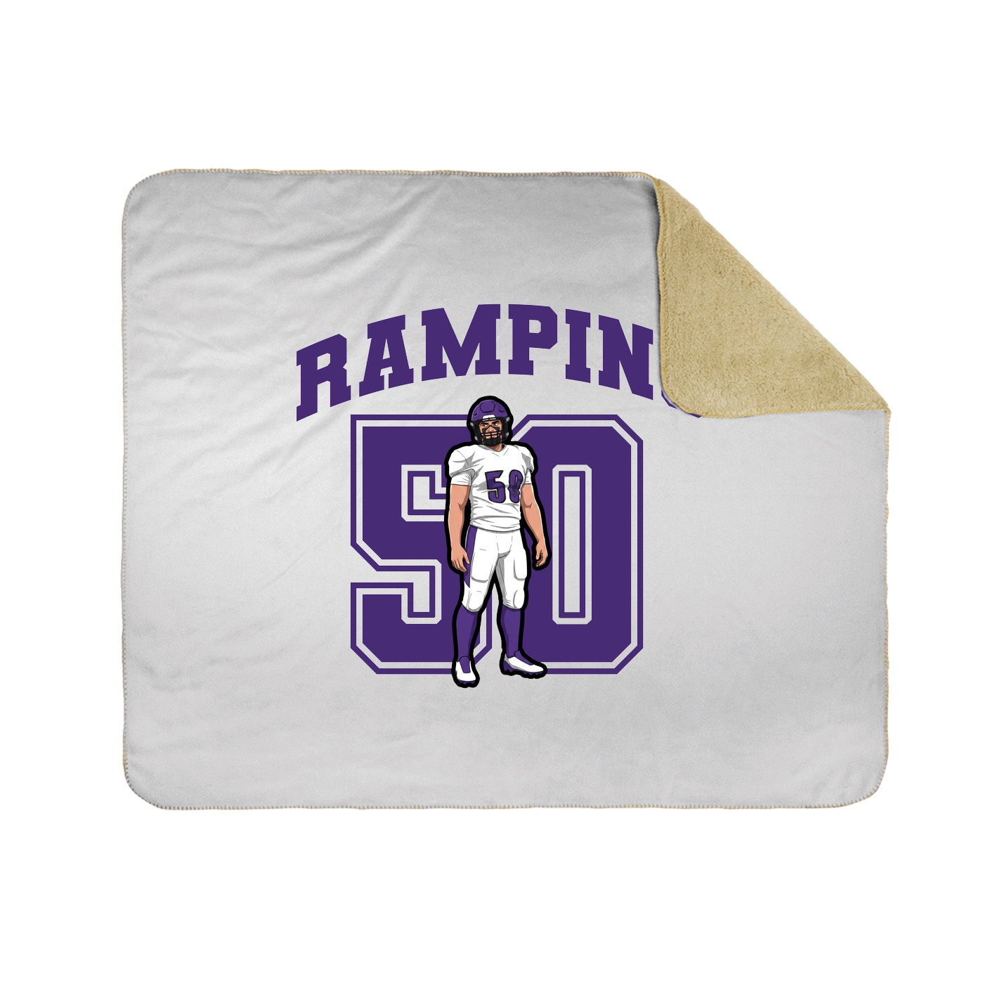 Throw Blanket — Number in White