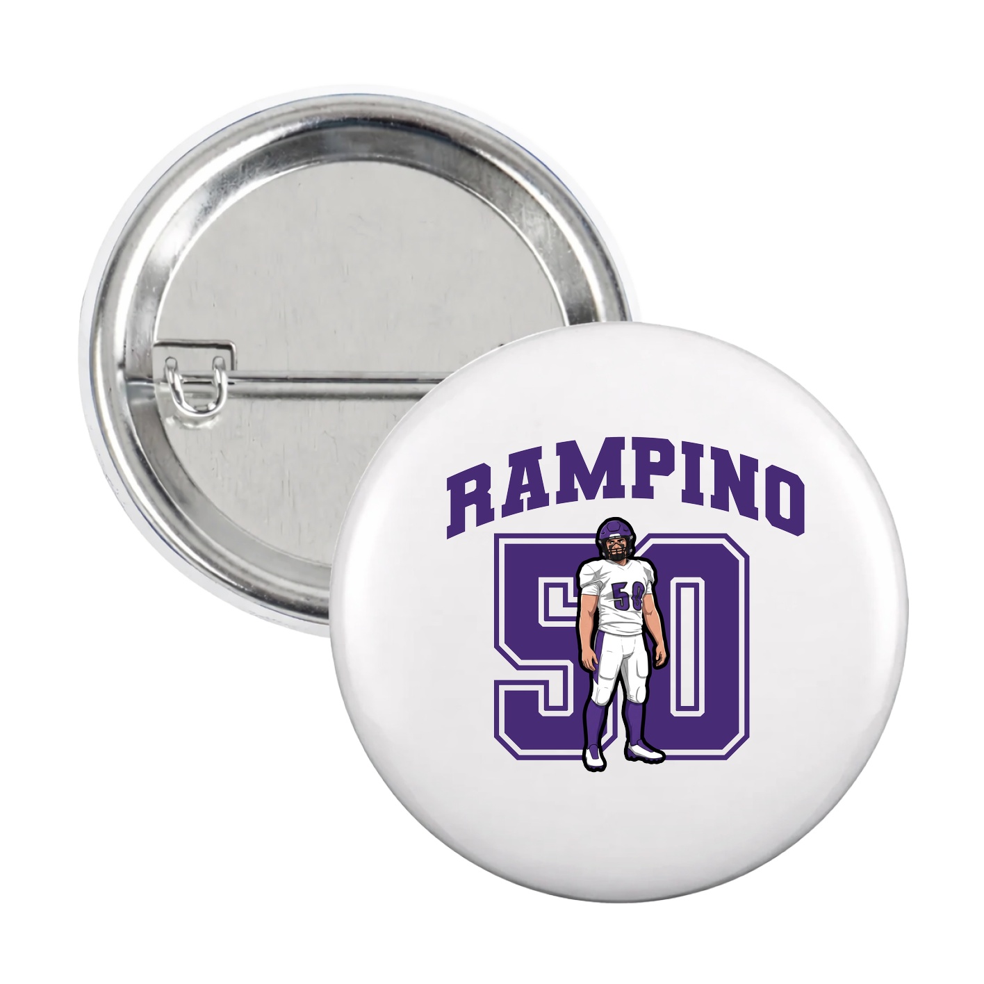 Game Day Button — Number in White