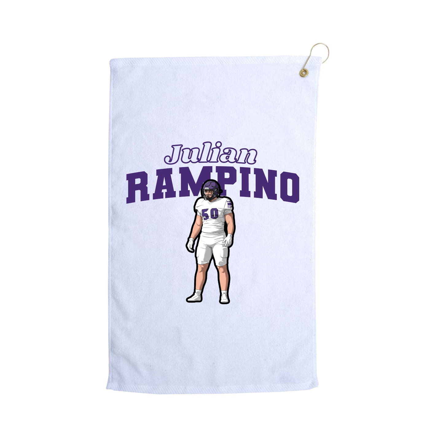 Golf Towel — Name Arch in White