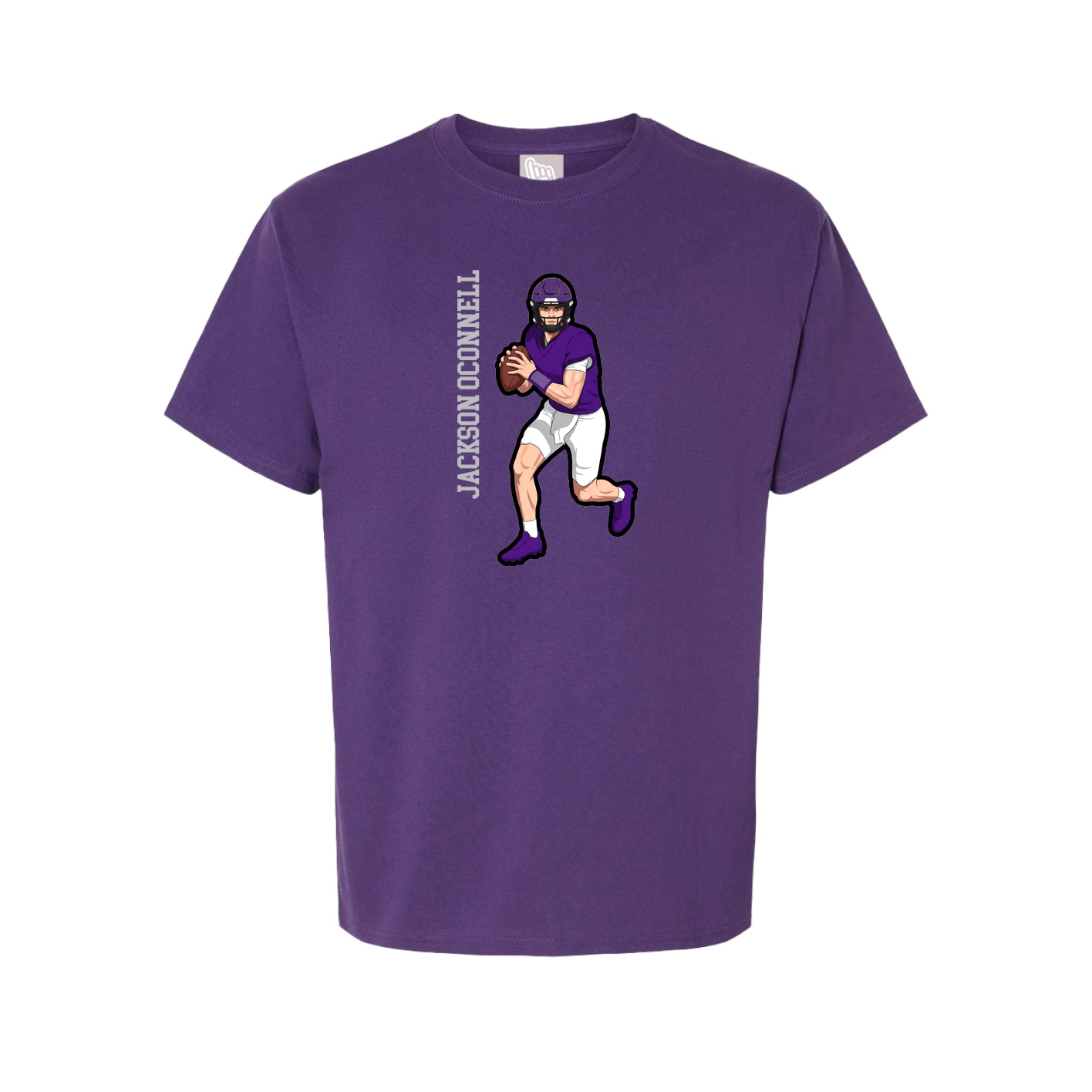Youth Tee — Name Vertical in Purple