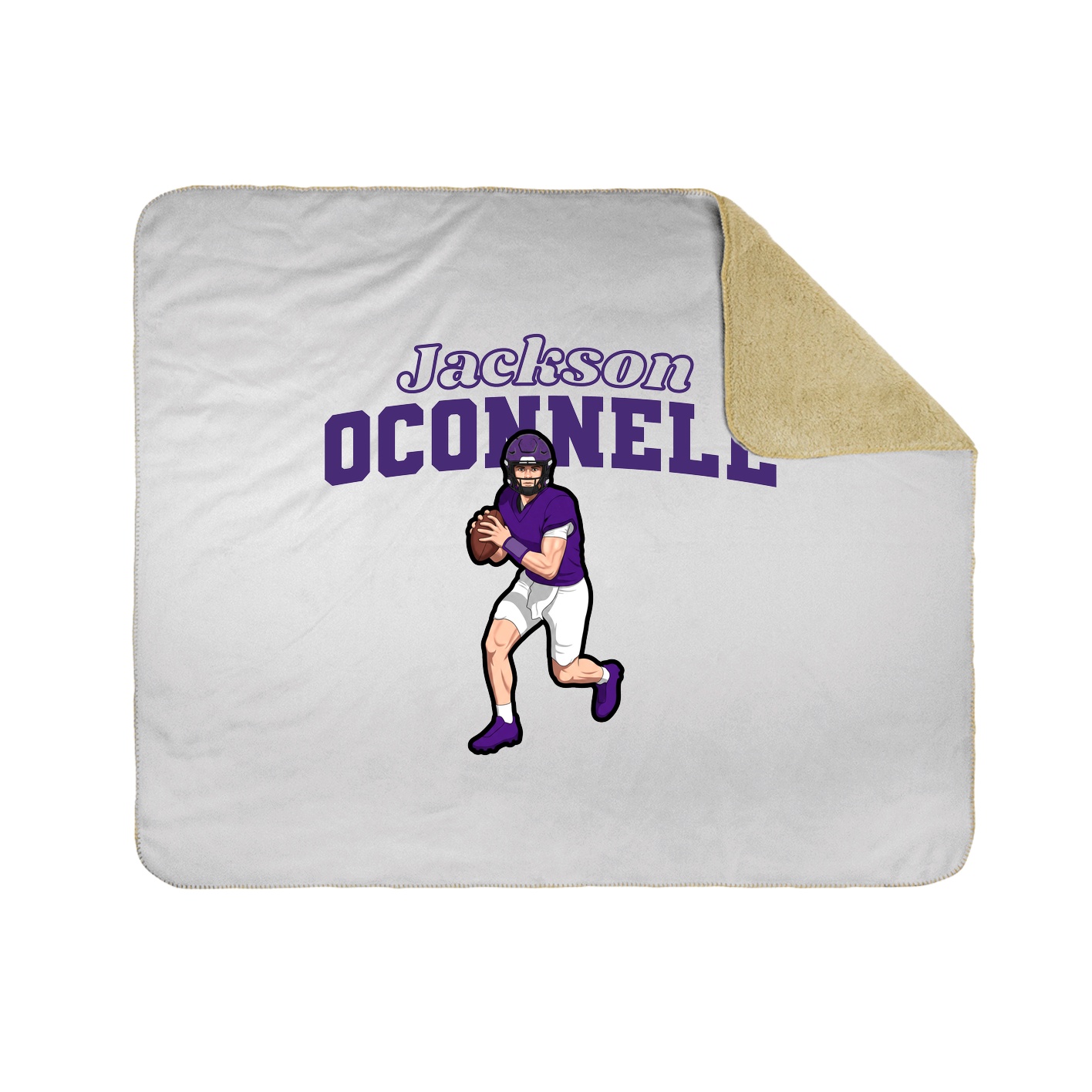 Throw Blanket — Name Arch in White