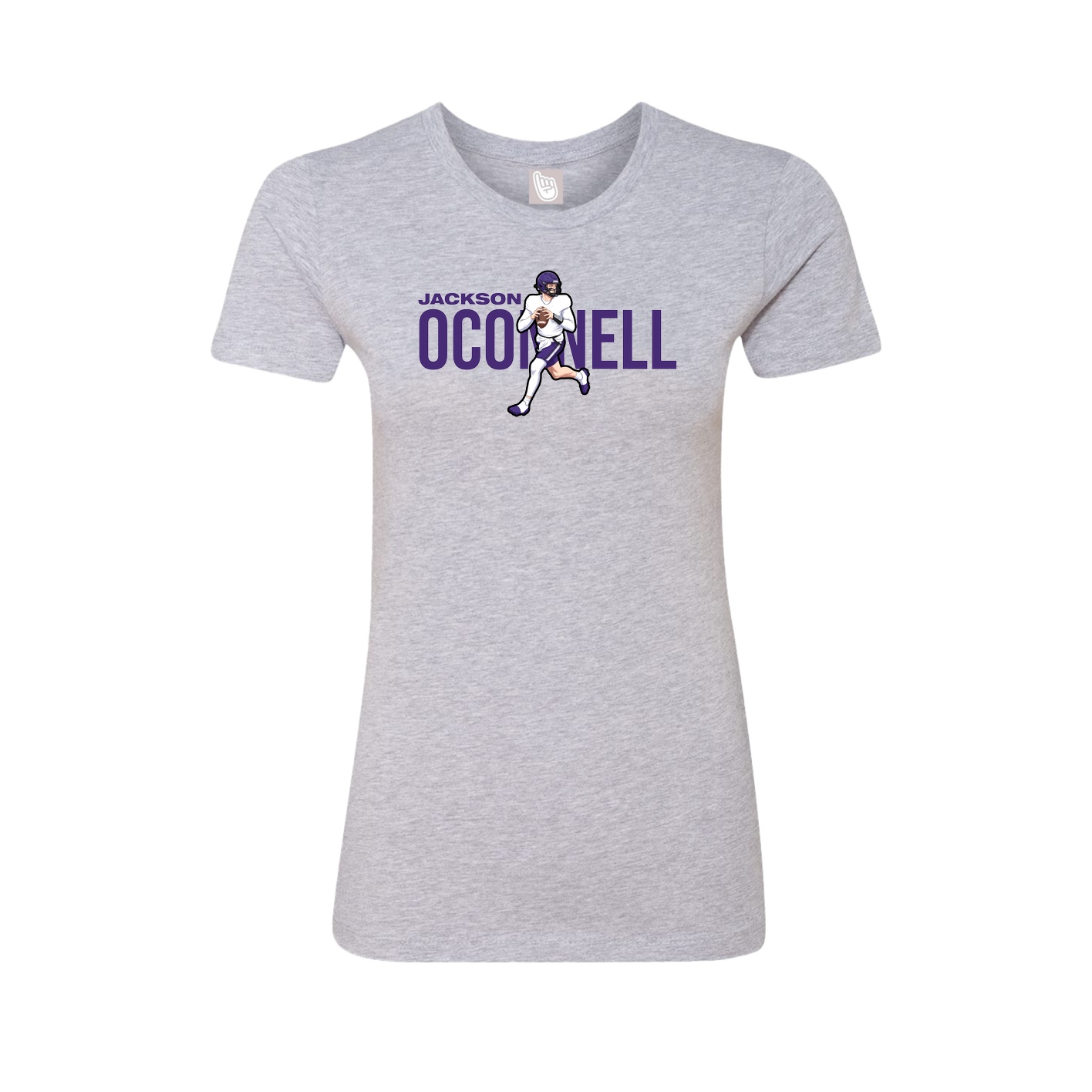 Fitted Women's Tee — Player Name in Grey