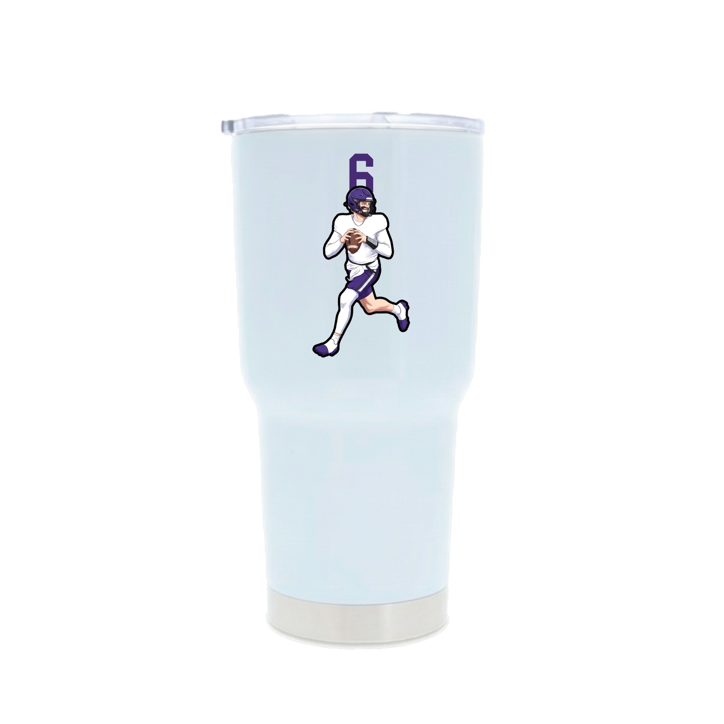 30oz Stainless Steel Tumbler — Number Top in White