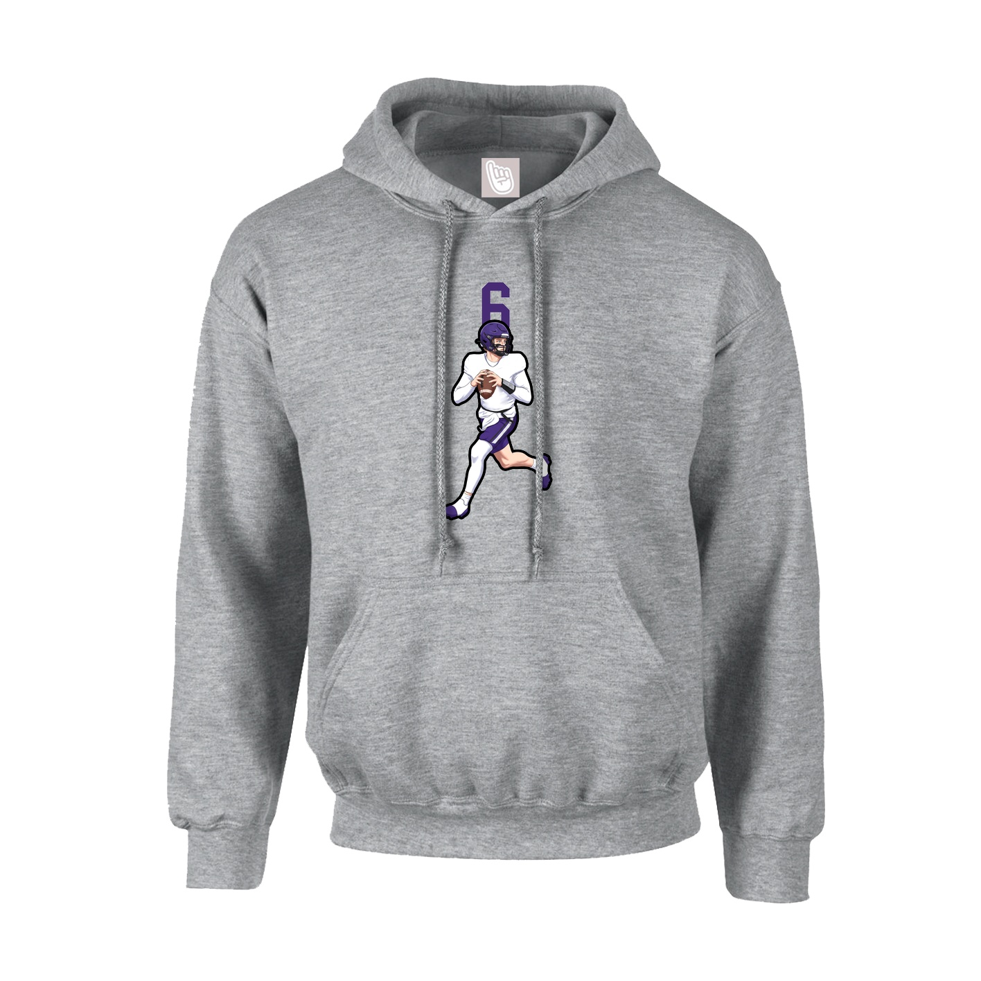 Youth Hoodie — Number Top in Grey