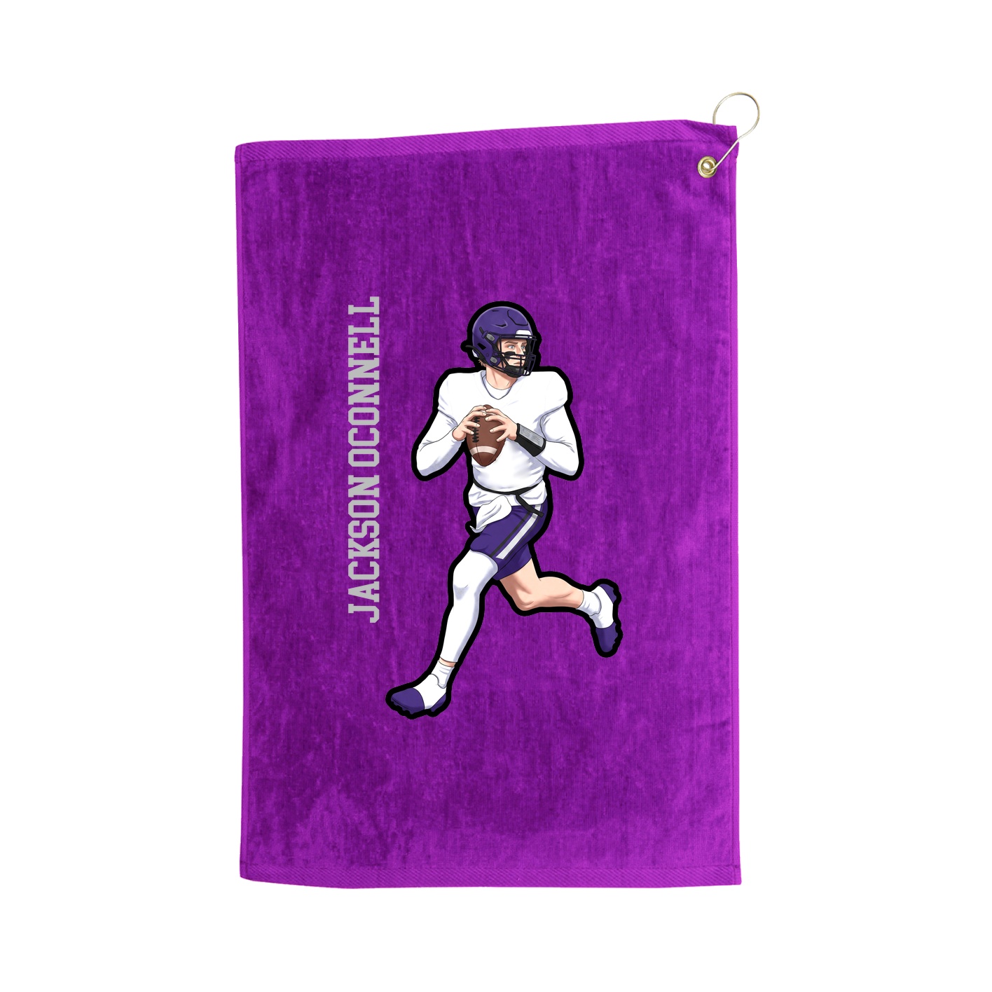 Golf Towel — Name Vertical in Purple