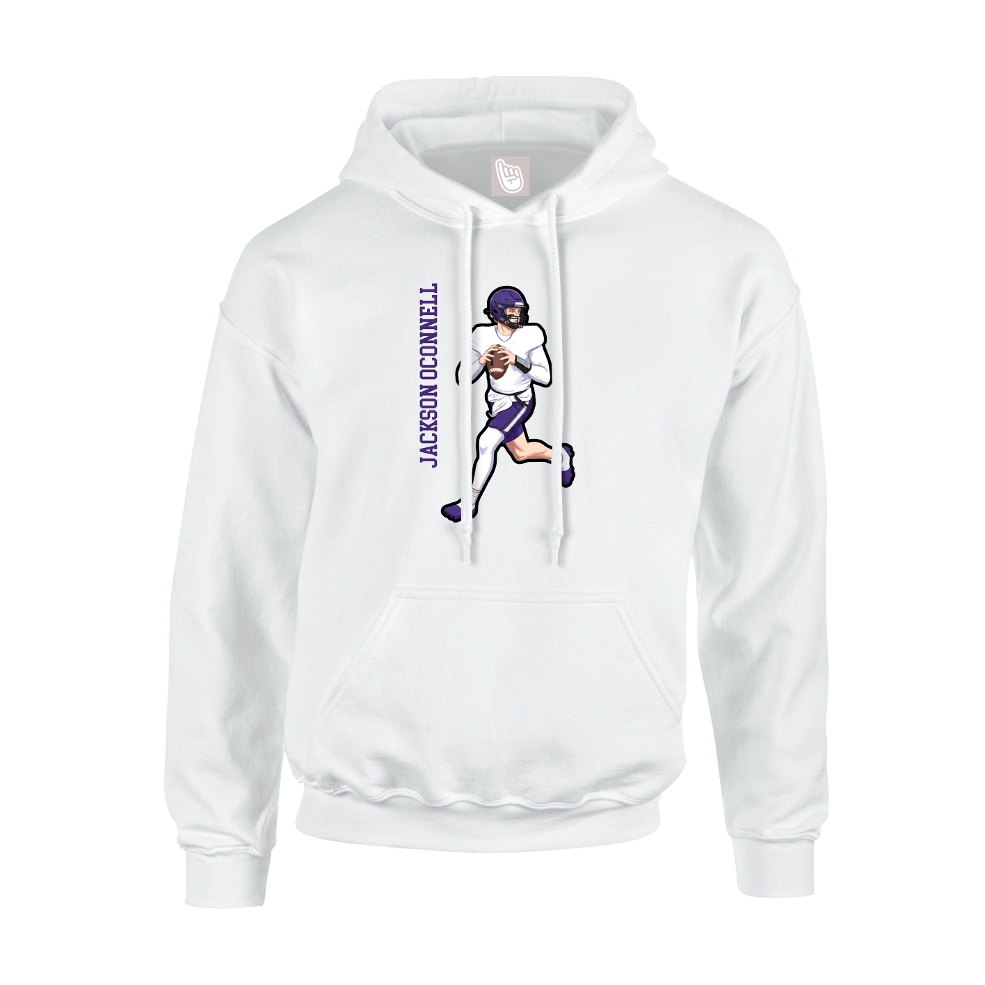 Hoodie — Name Vertical in White