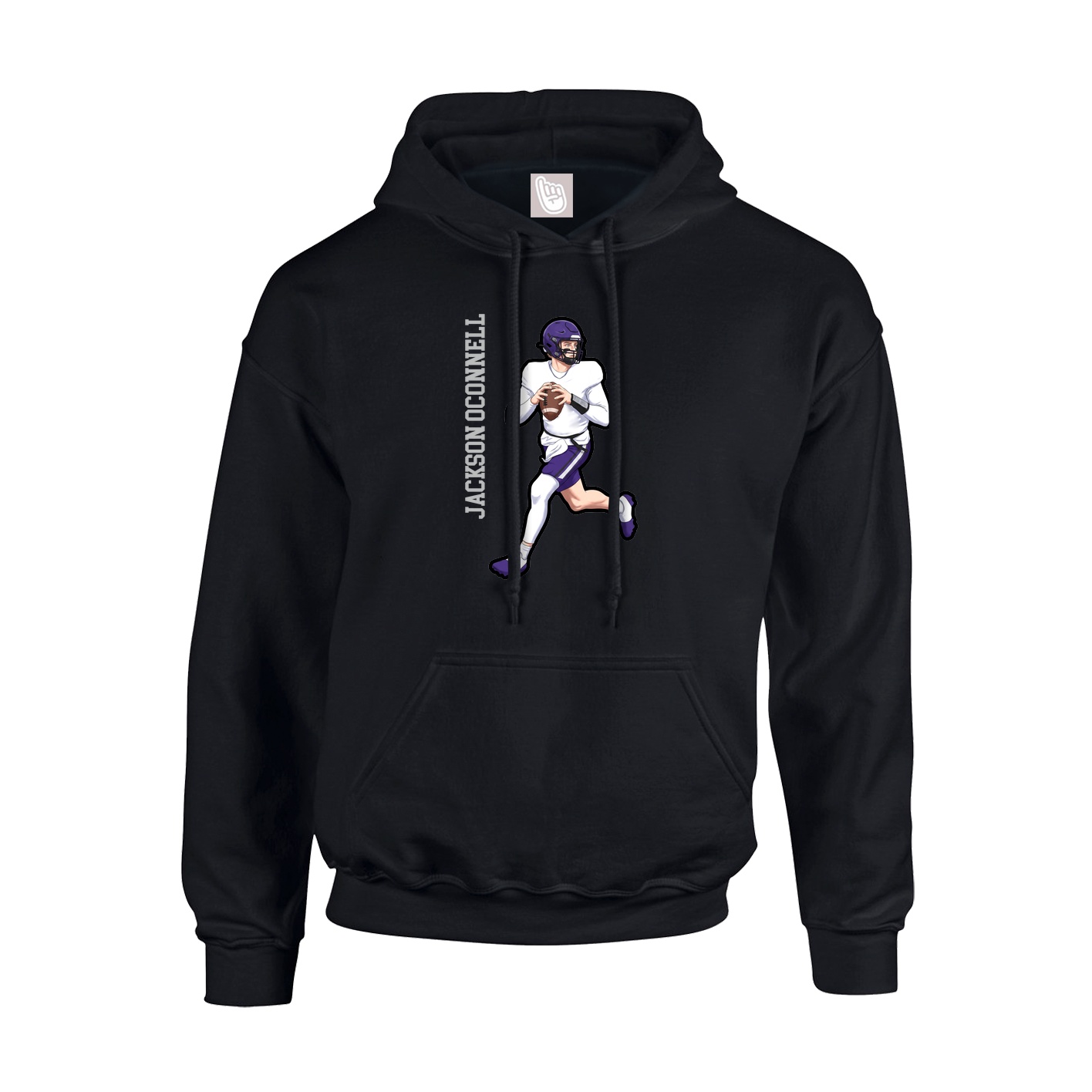 Youth Hoodie — Name Vertical in Black