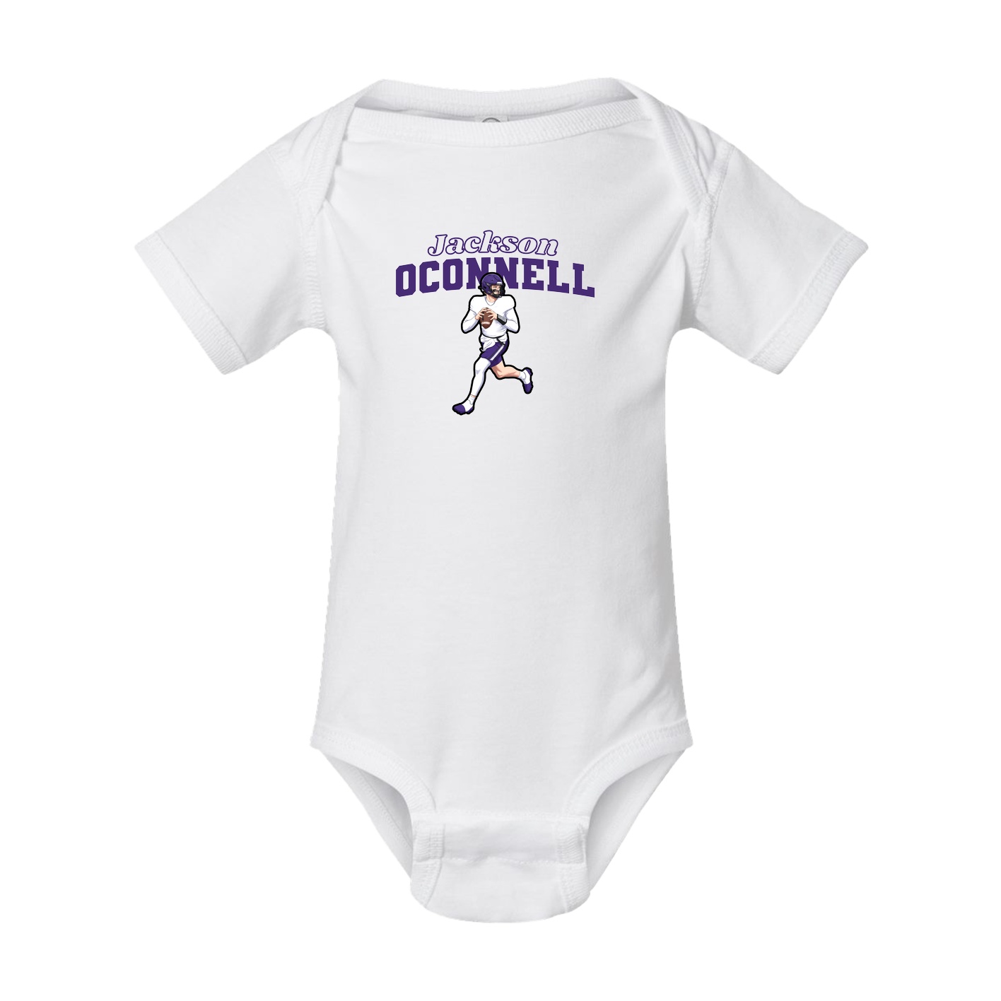 Baby Onesie — Name Arch in White