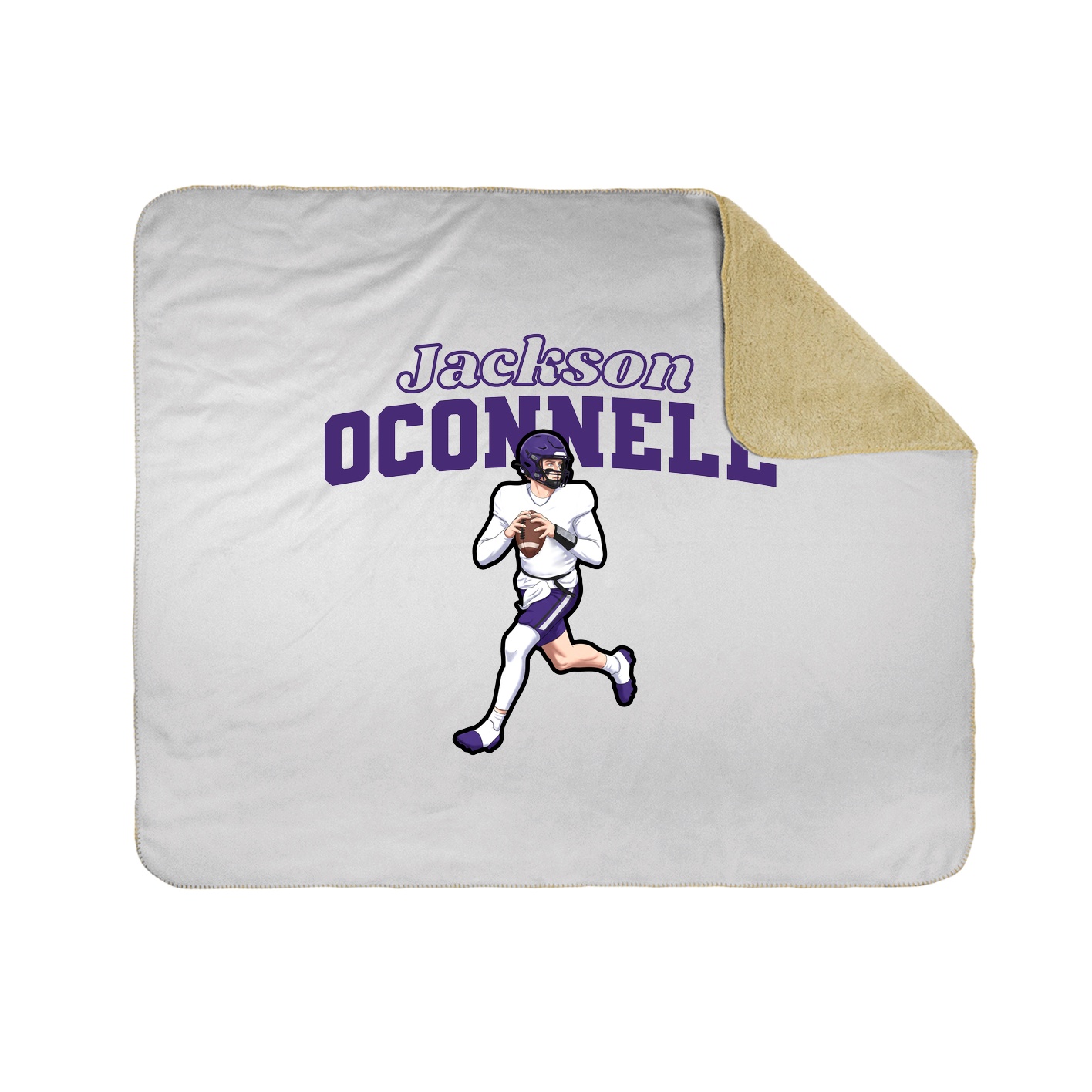 Throw Blanket — Name Arch in White