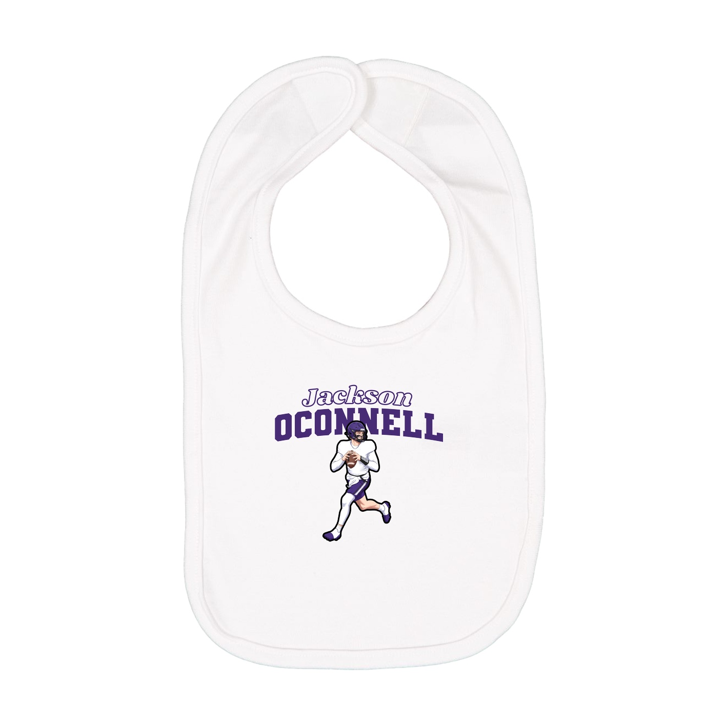 Infant Bib — Name Arch in White
