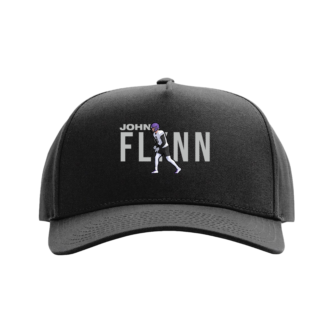 Full Fabric Five-Panel Champ Cap — Player Name in Black
