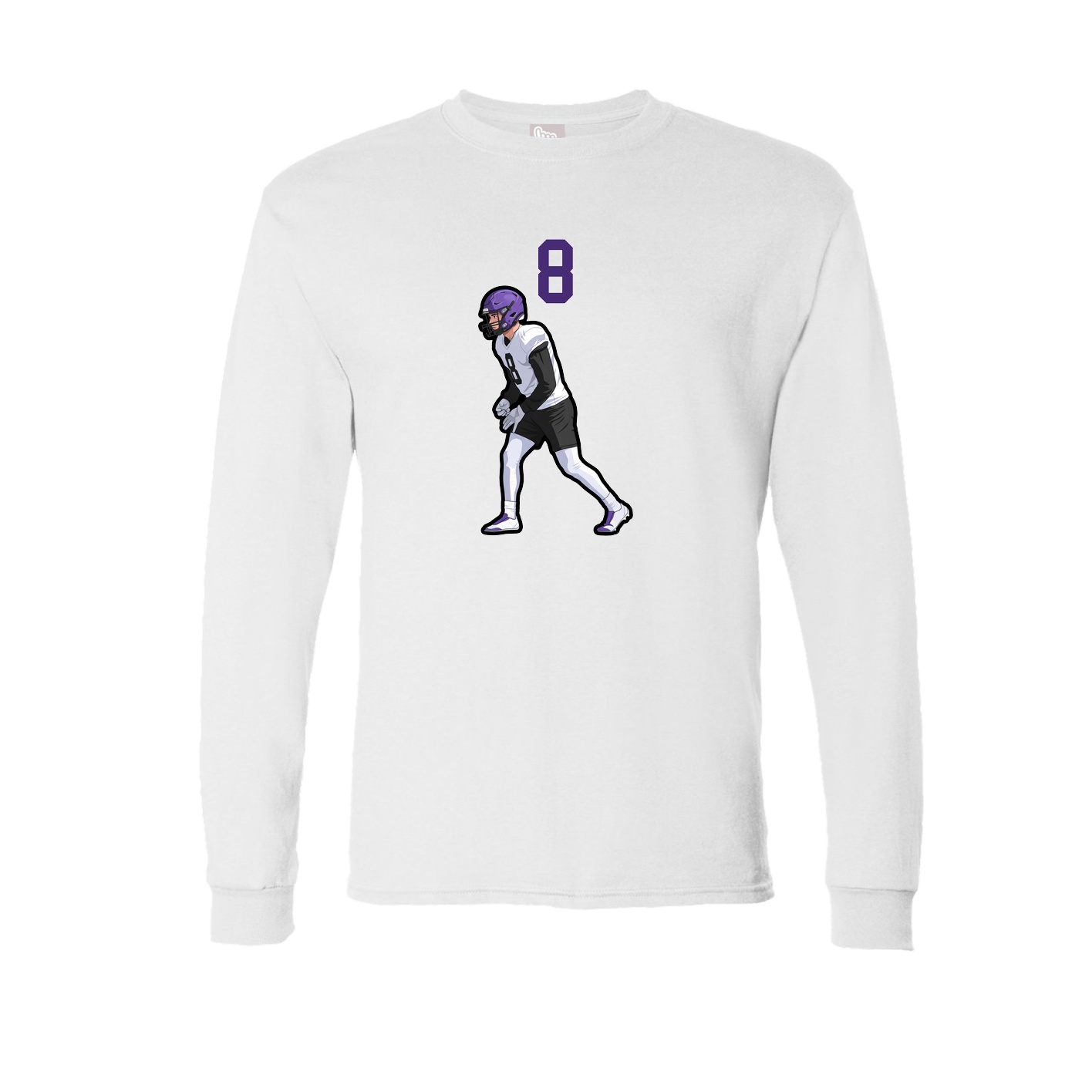Long Sleeve Tee — Number Top in White