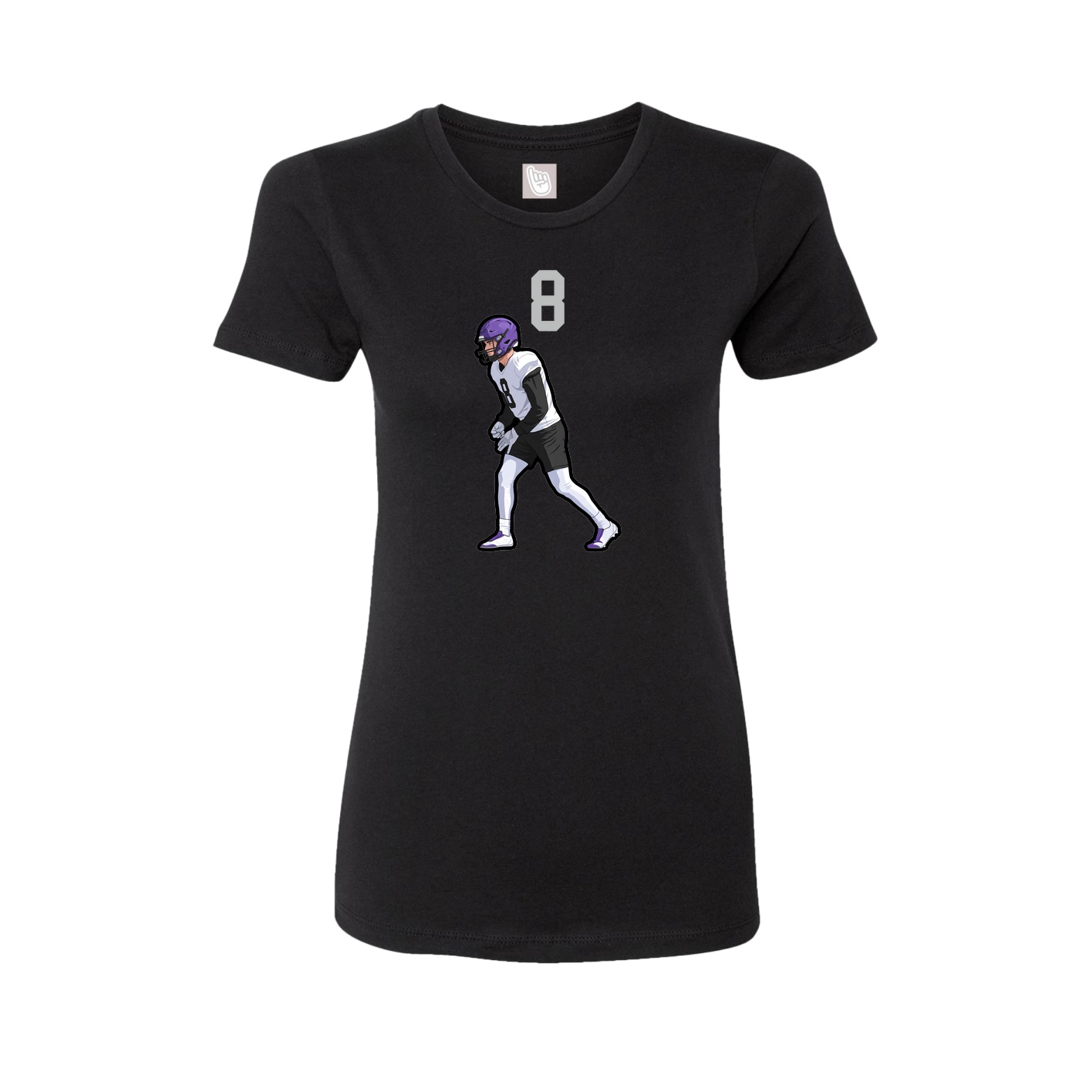 Fitted Women's Tee — Number Top in Black