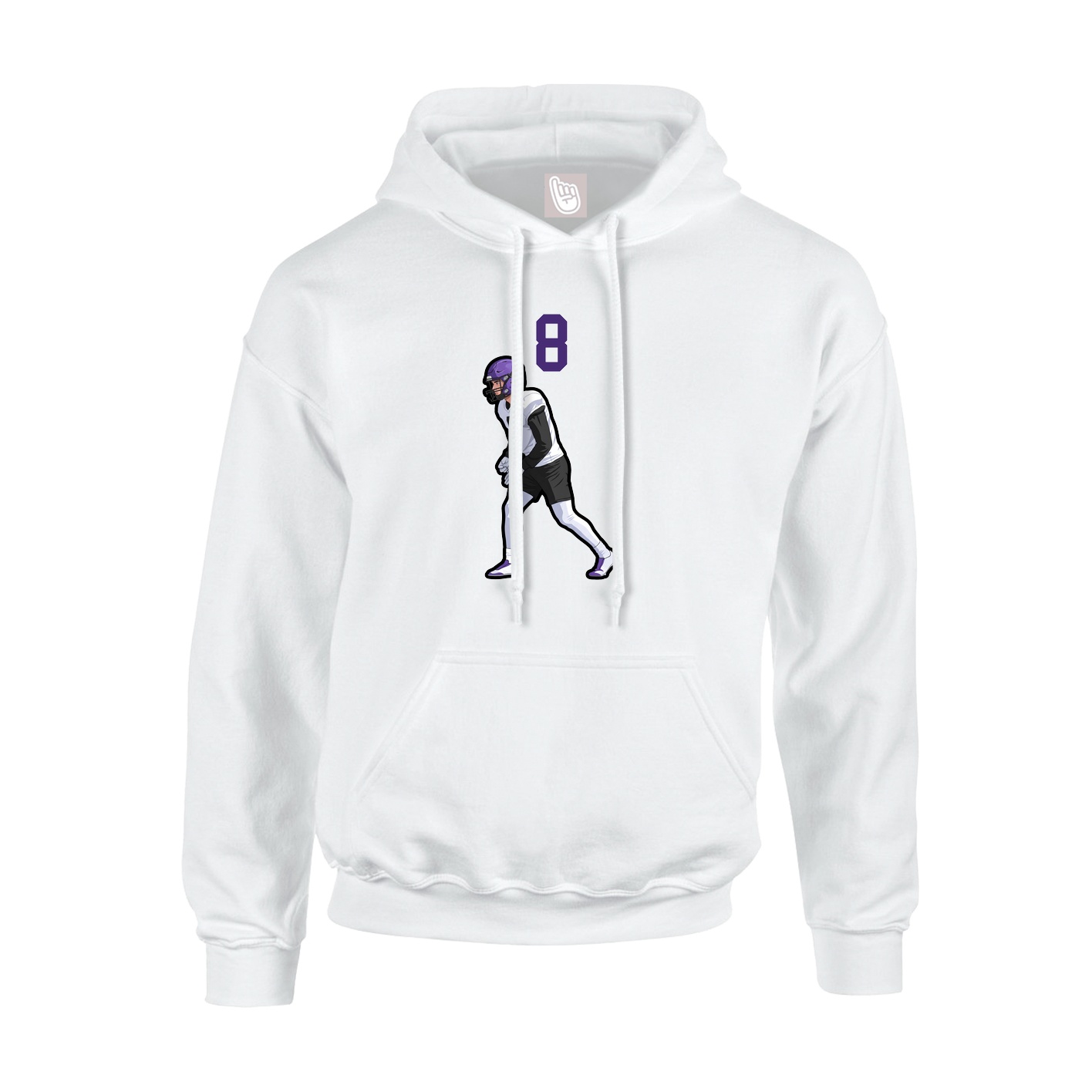 Youth Hoodie — Number Top in White
