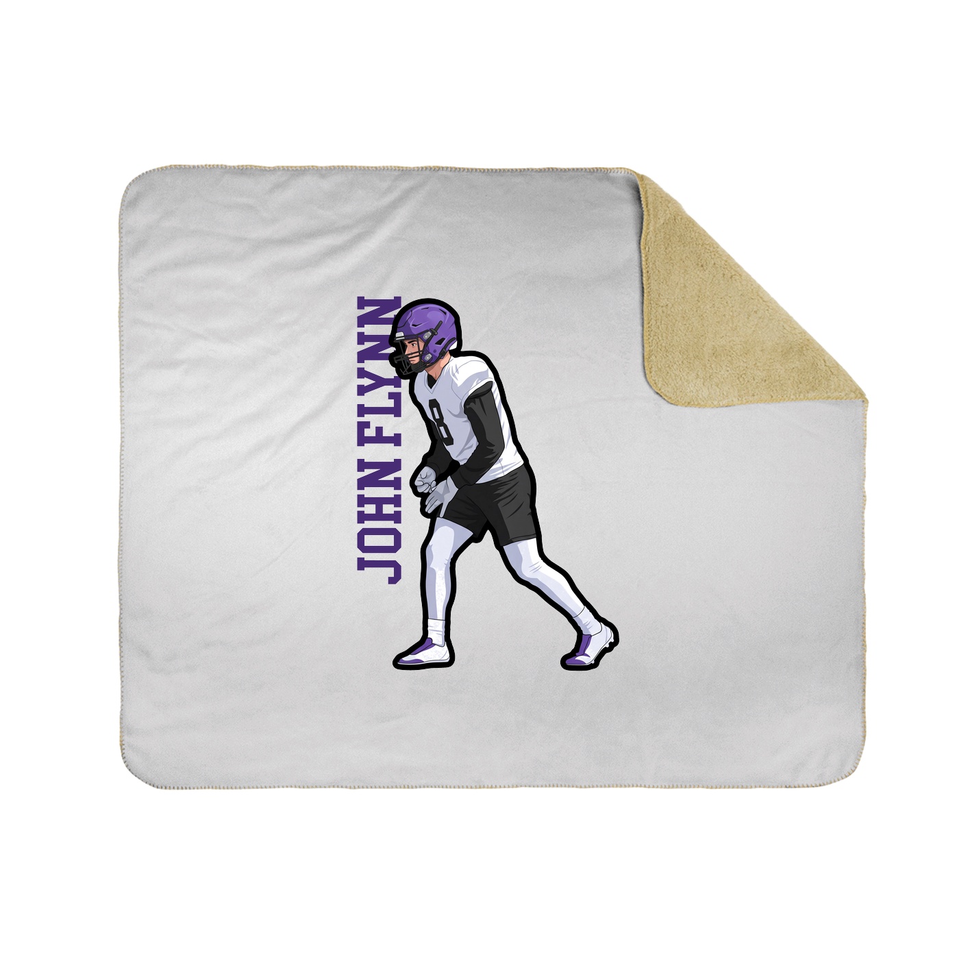 Throw Blanket — Name Vertical in White
