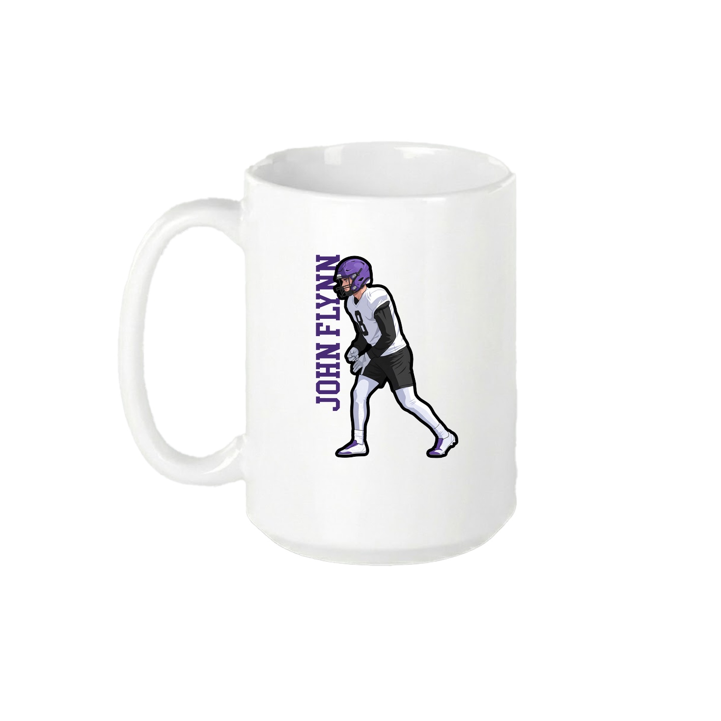 15oz Coffee Mug — Name Vertical in White