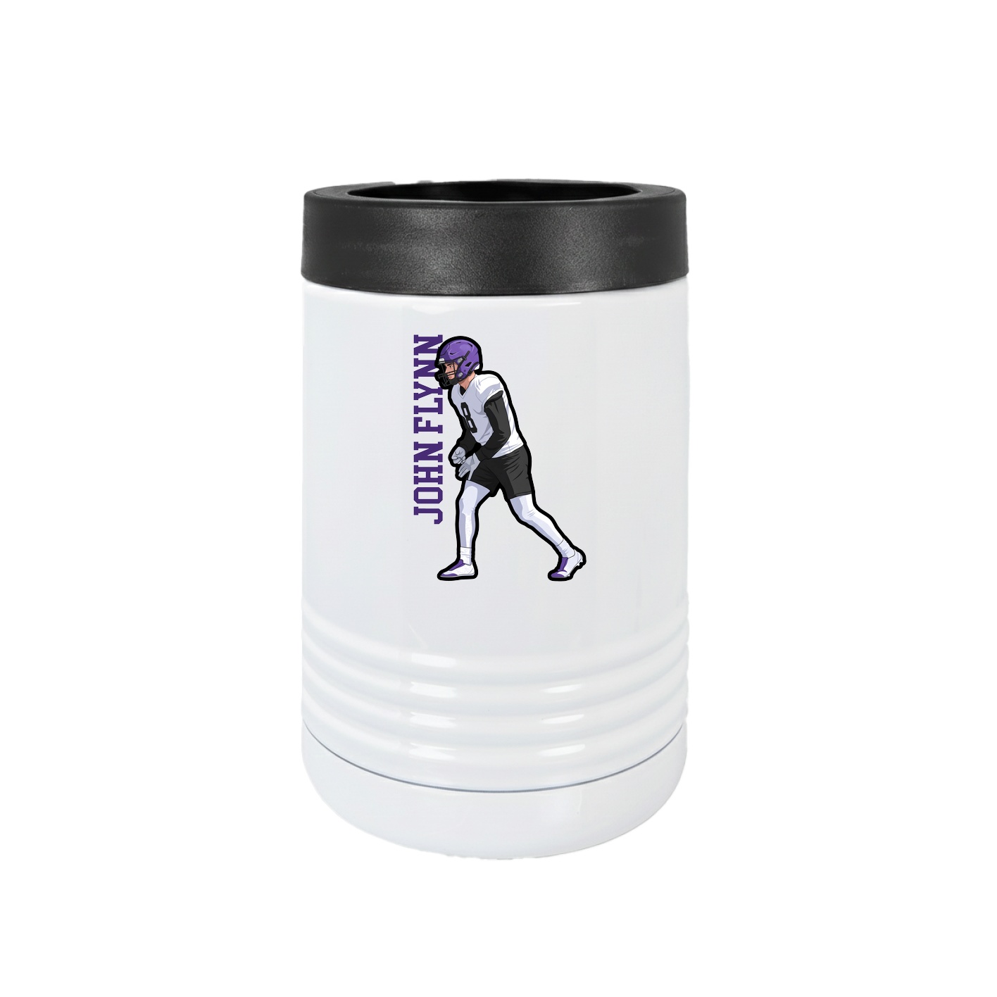 Beverage Holder — Name Vertical in White