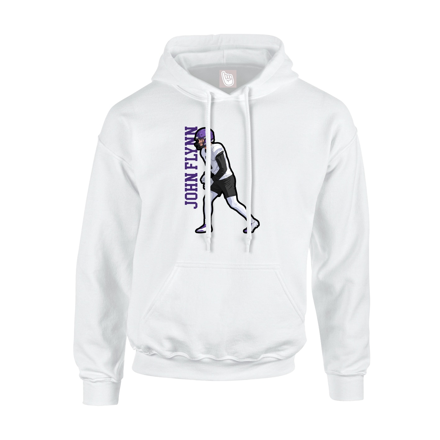 Youth Hoodie — Name Vertical in White