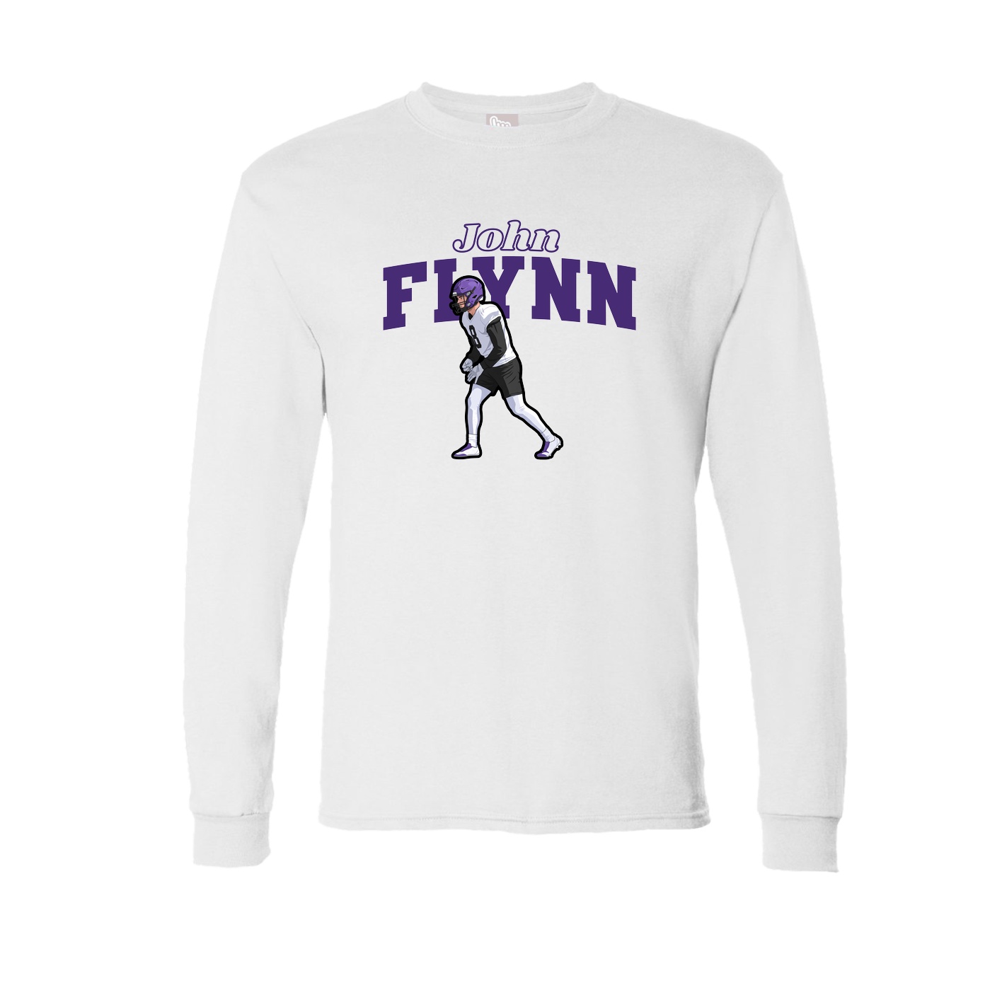 Long Sleeve Tee — Name Arch in White