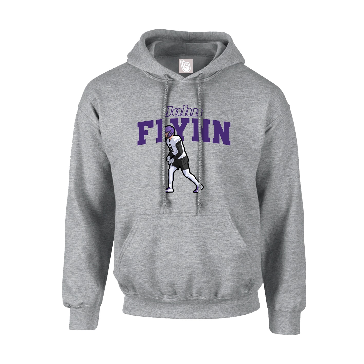 Hoodie — Name Arch in Grey