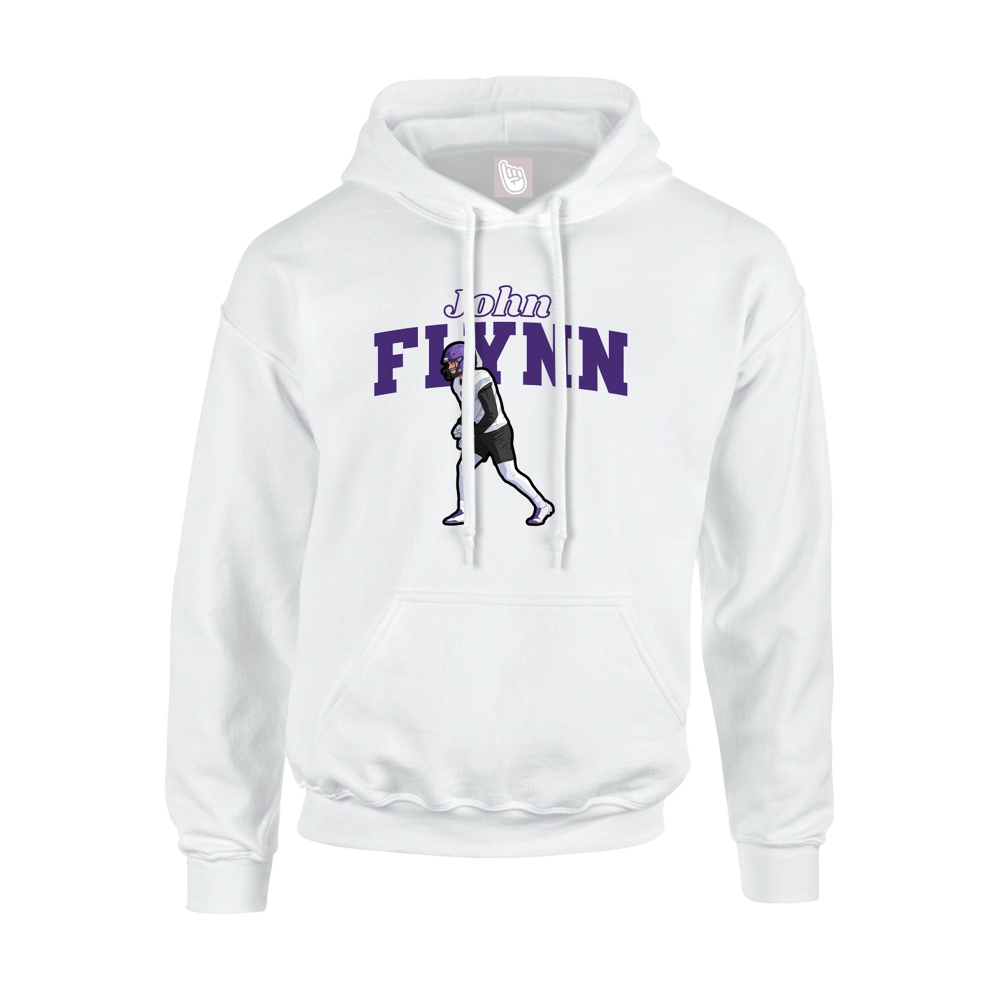 Youth Hoodie — Name Arch in White