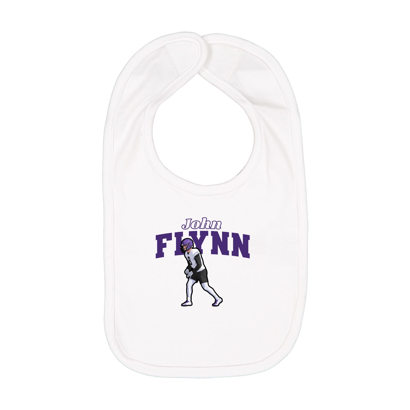Infant Bib — Name Arch in White
