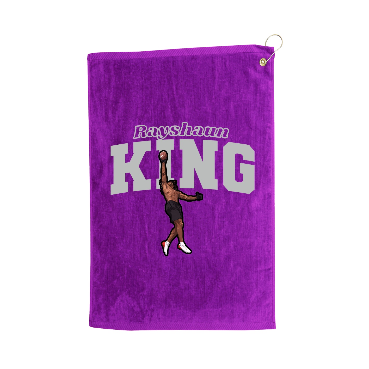 Golf Towel — Name Arch in Purple