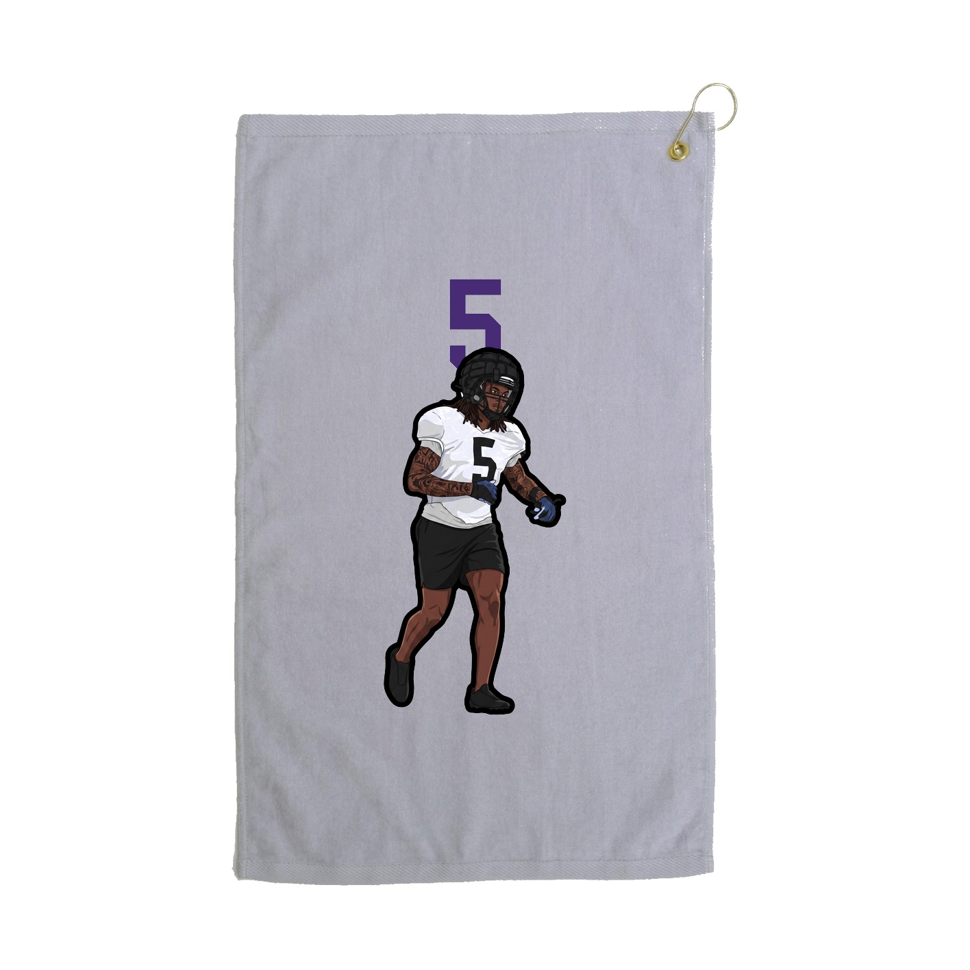 Golf Towel — Number Top in Grey