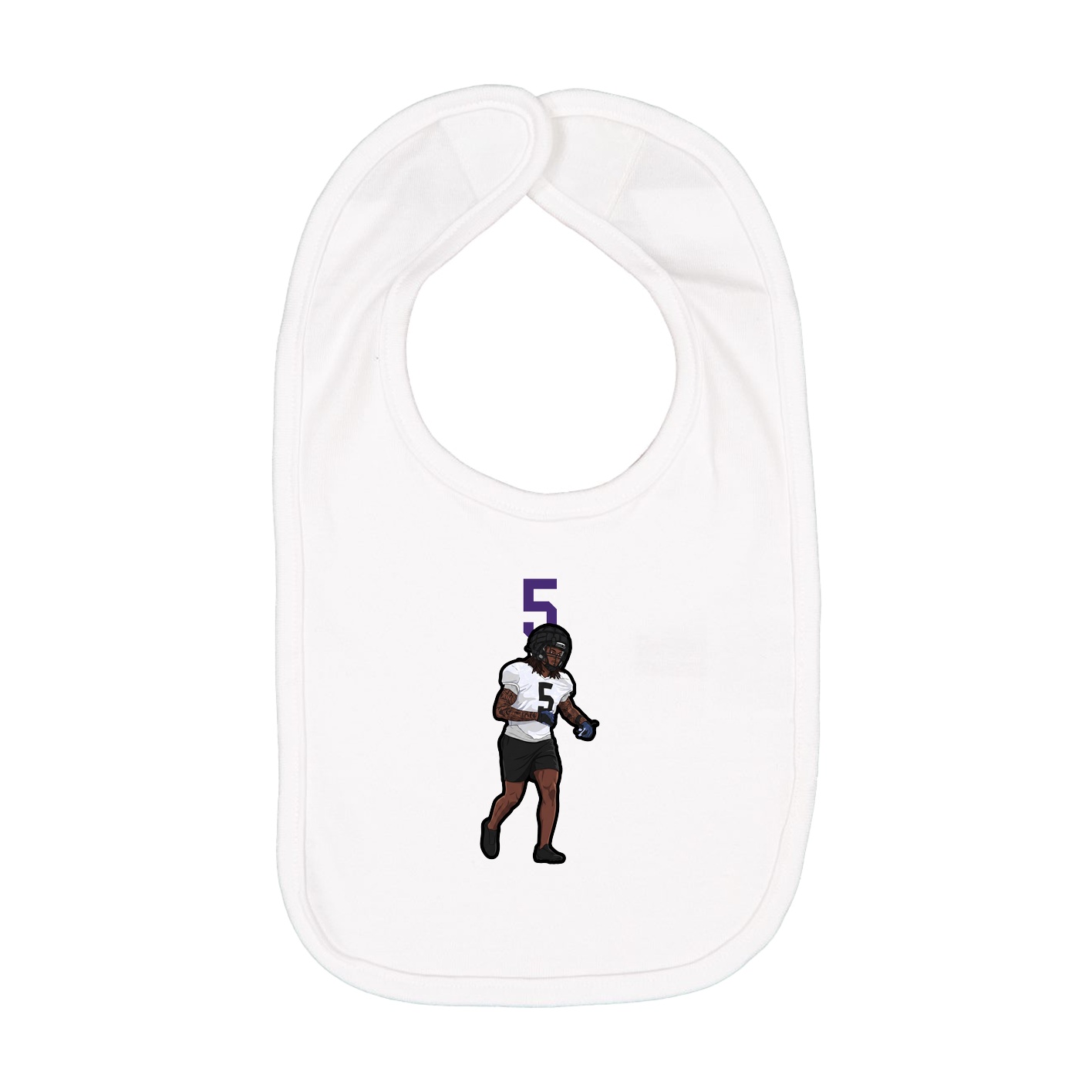 Infant Bib — Number Top in White