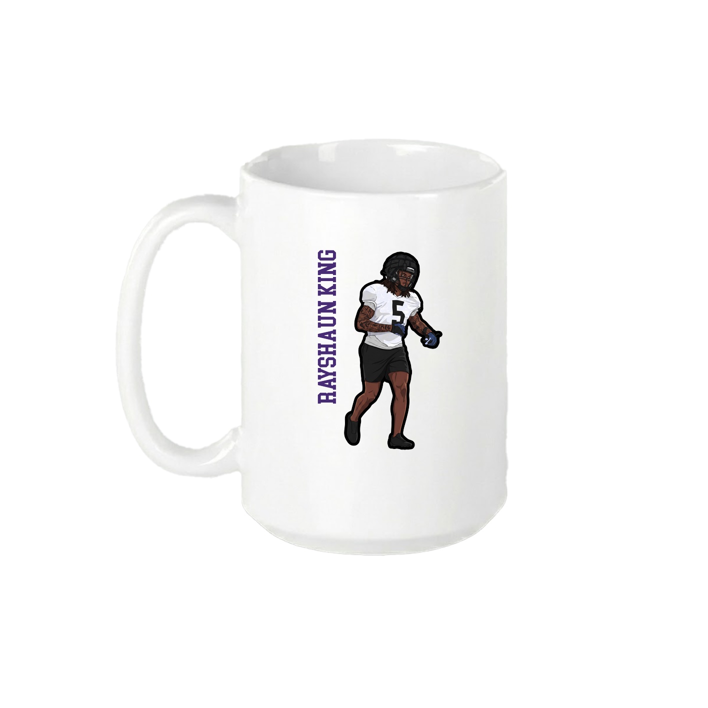 15oz Coffee Mug — Name Vertical in White
